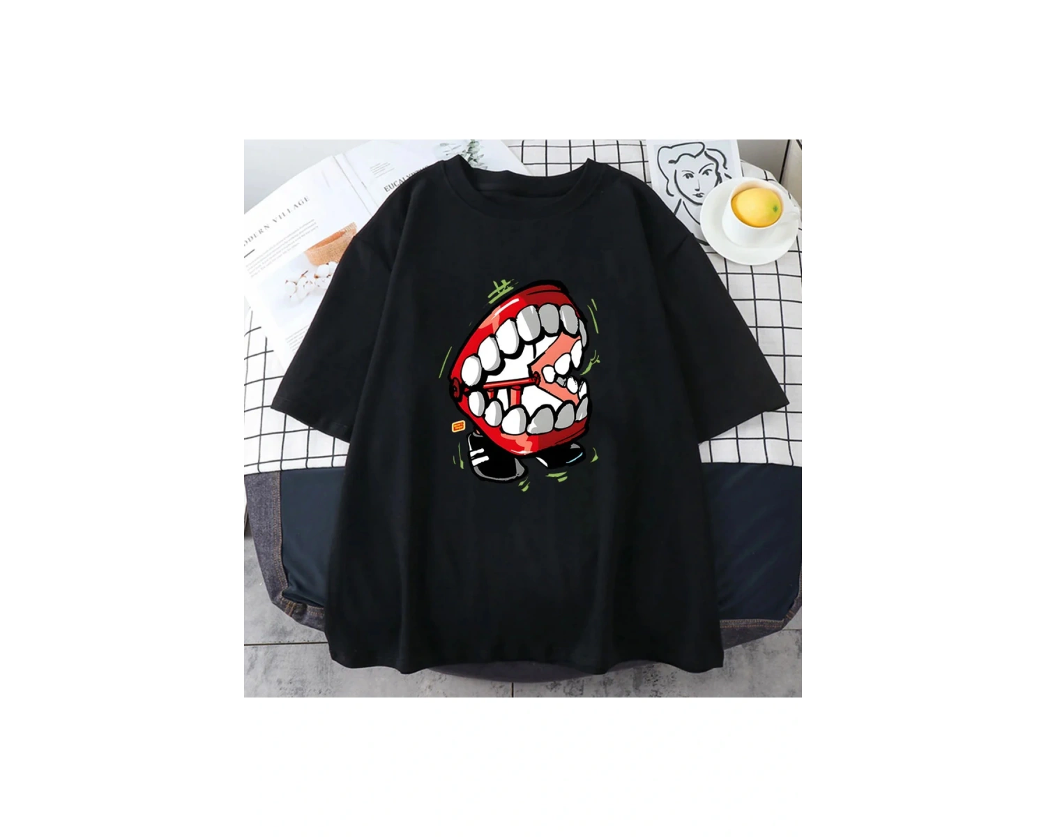 Beyaz Dudaklar karikatür grafik leri komedi patlama! Bang! Ağzına seri turu baskı