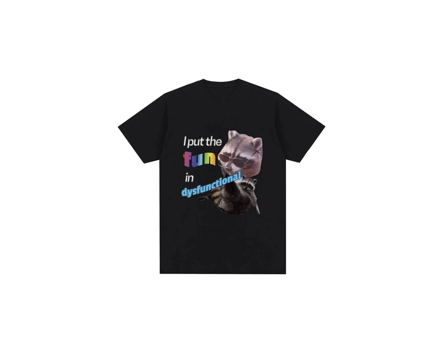 Beyaz Eğlenceli Kimliği Koymak Disfonksiyonel T Komik Rakun Memeler Vinta