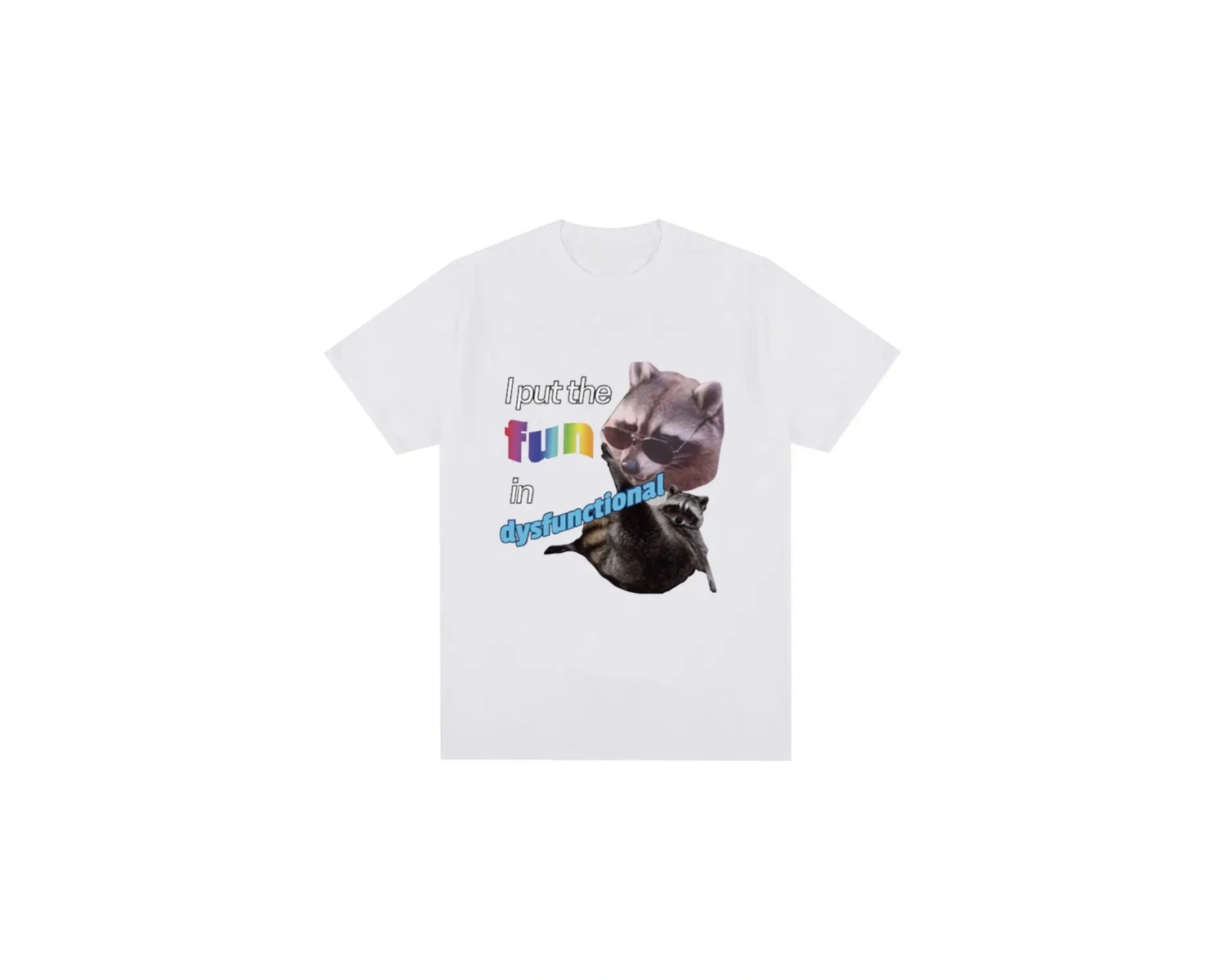 Beyaz Eğlenceli Kimliği Koymak Disfonksiyonel T Komik Rakun Memeler Vinta