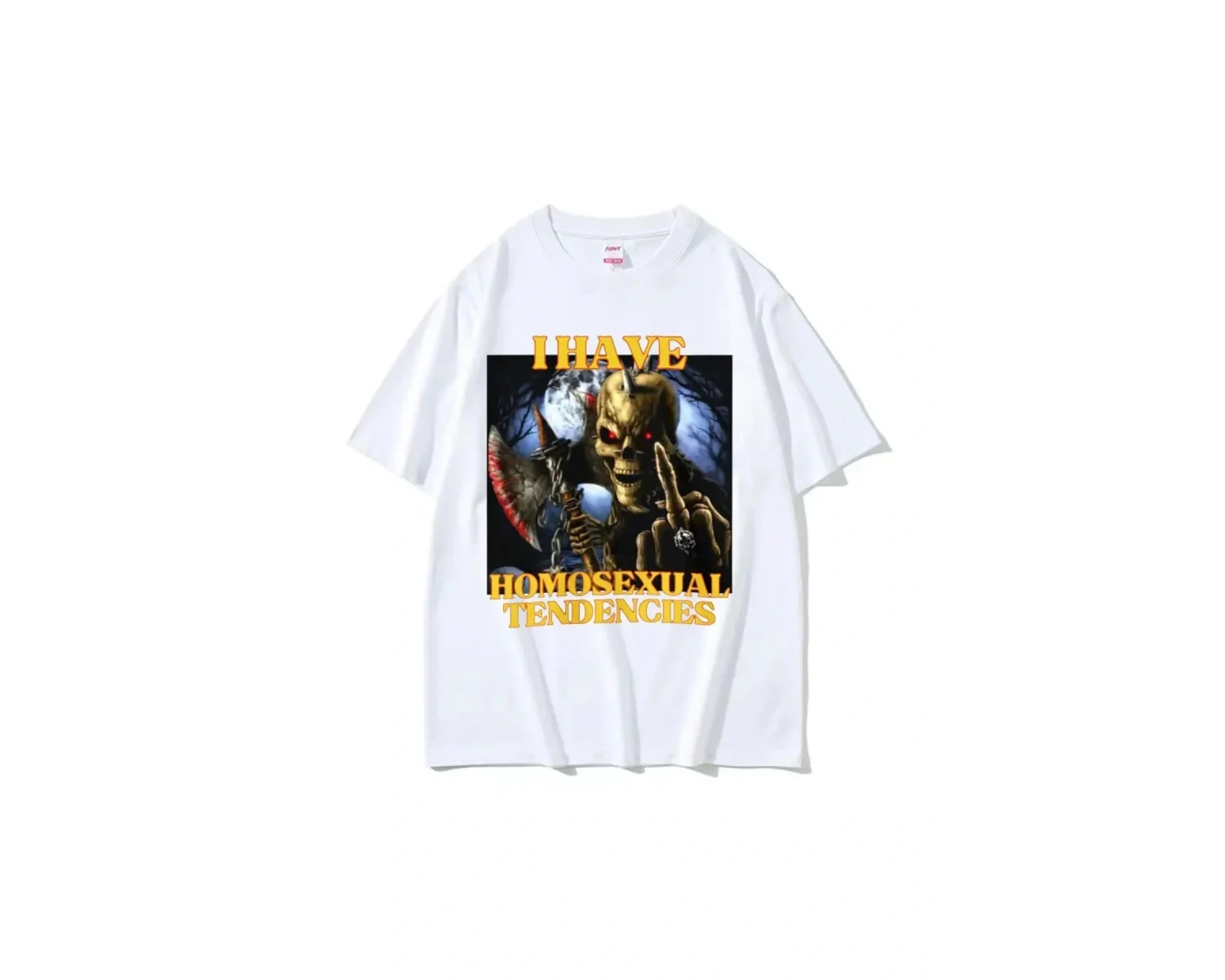 Beyaz Eşcinsel Eğilimler Komik Sert İskelet Meme Harajuku Serin Vintage T