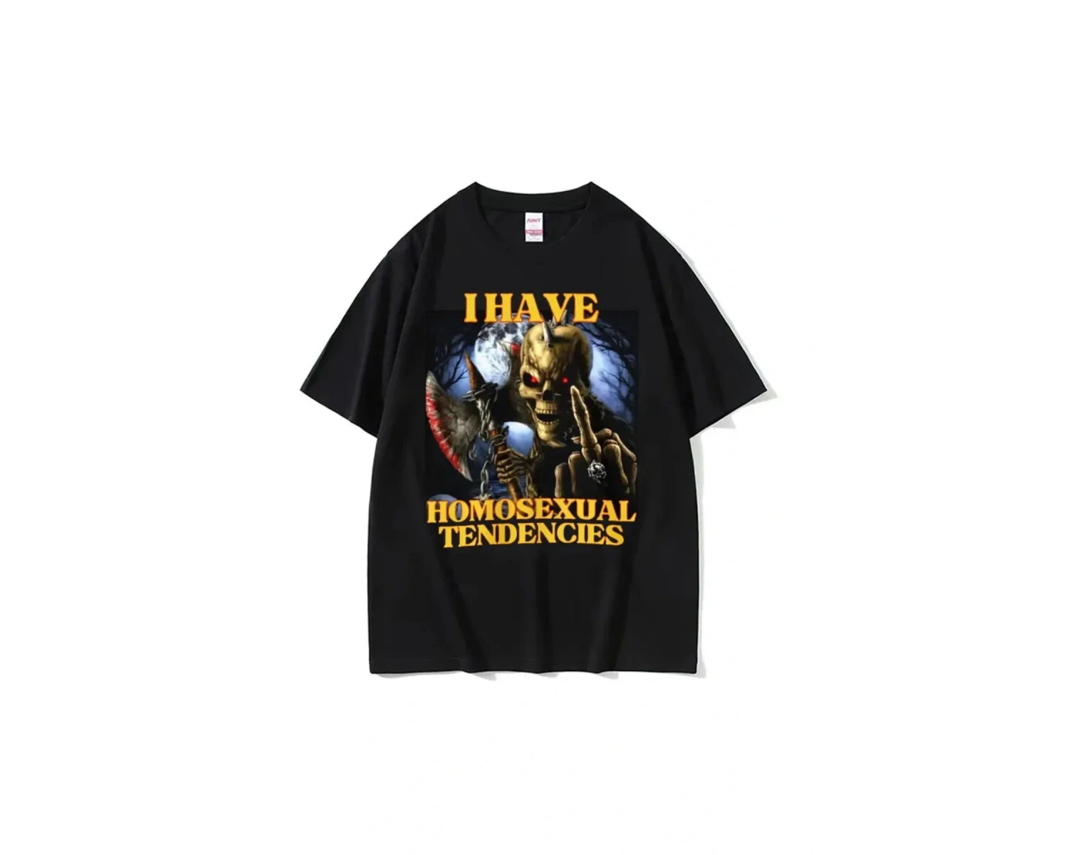 Beyaz Eşcinsel Eğilimler Komik Sert İskelet Meme Harajuku Serin Vintage T