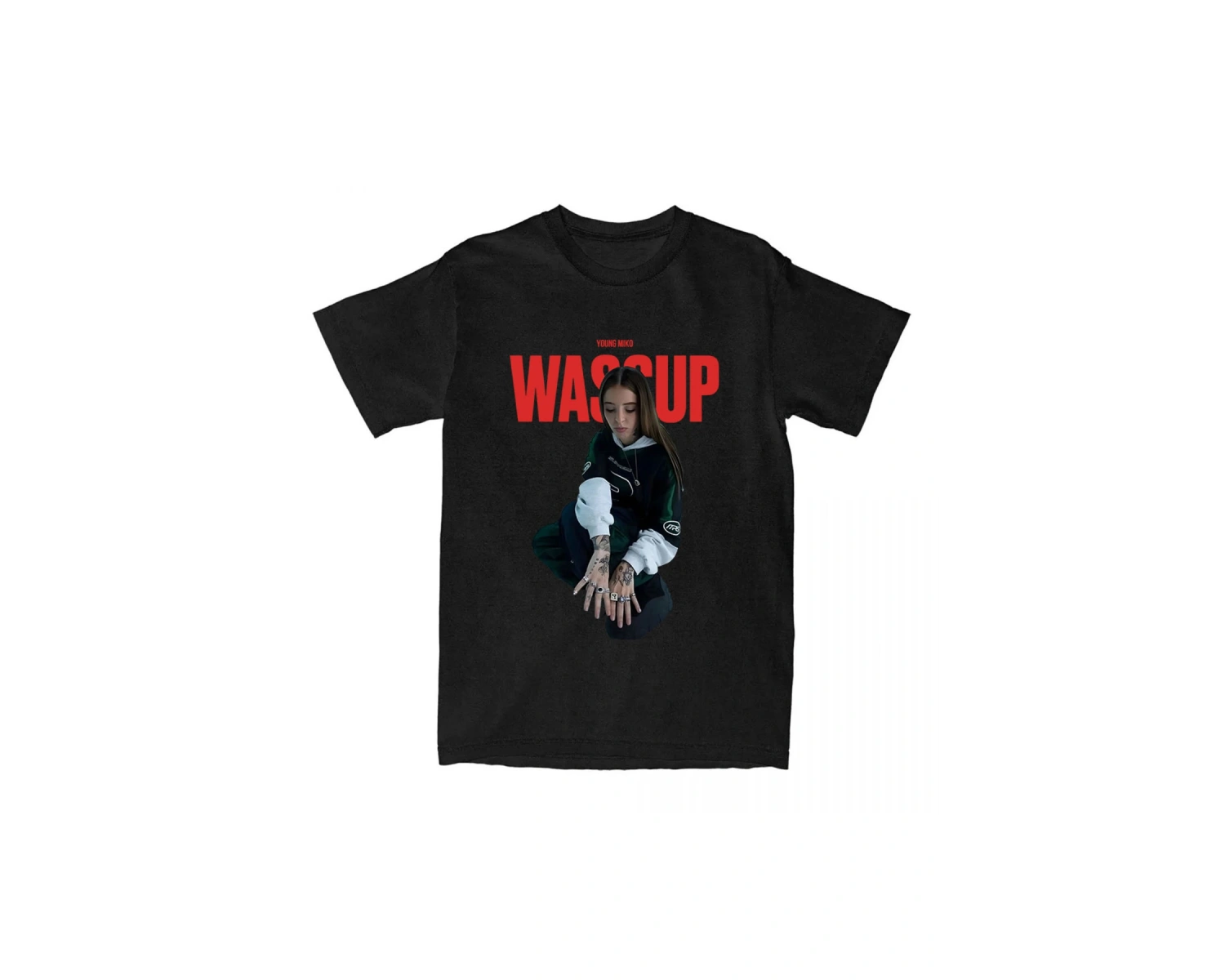Beyaz Genç Miko WASSUP Tek leri Şarkıcı Grafik Baskı T G