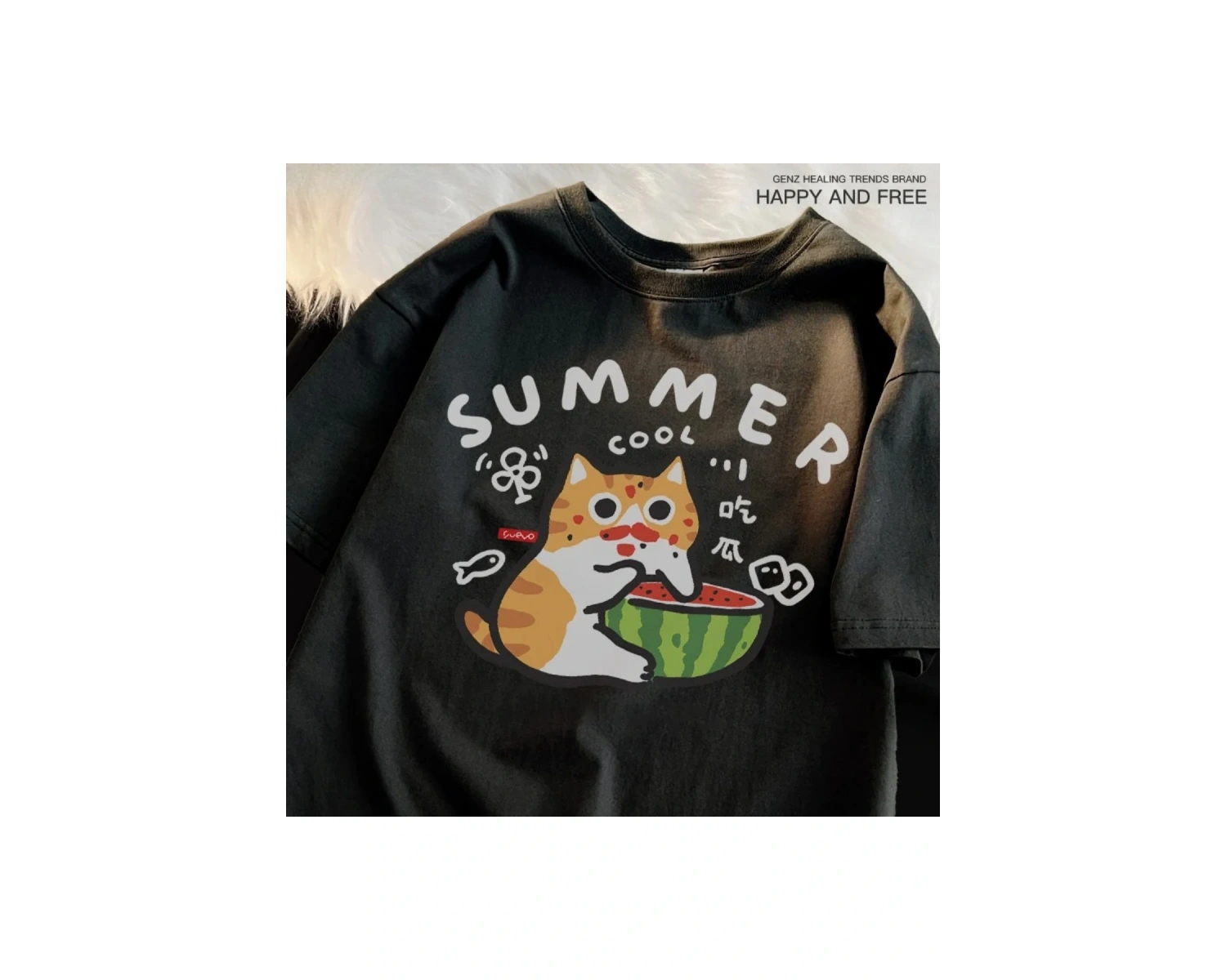 Beyaz Gevşek Sokak Vintage Grafik yazlık Grafik