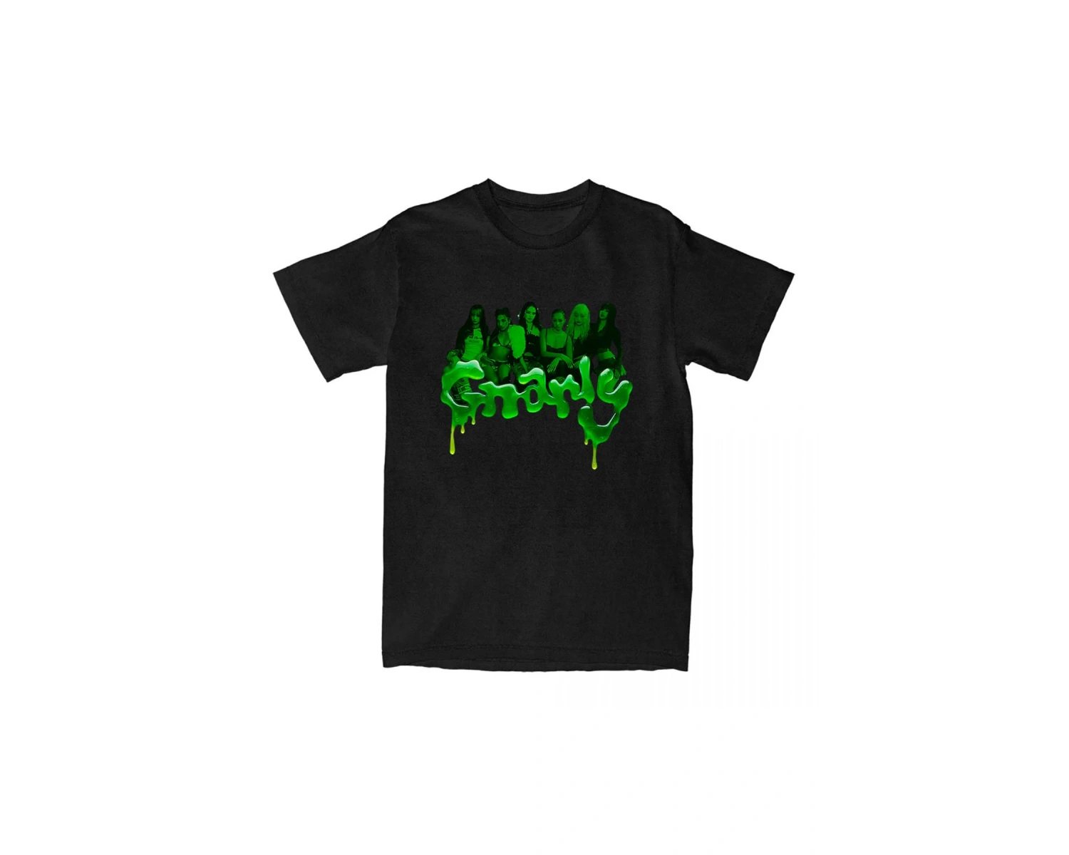 Beyaz Gnarly Camiseta Tee Katseye Kore Bant Yaz O-boyun leri Gi