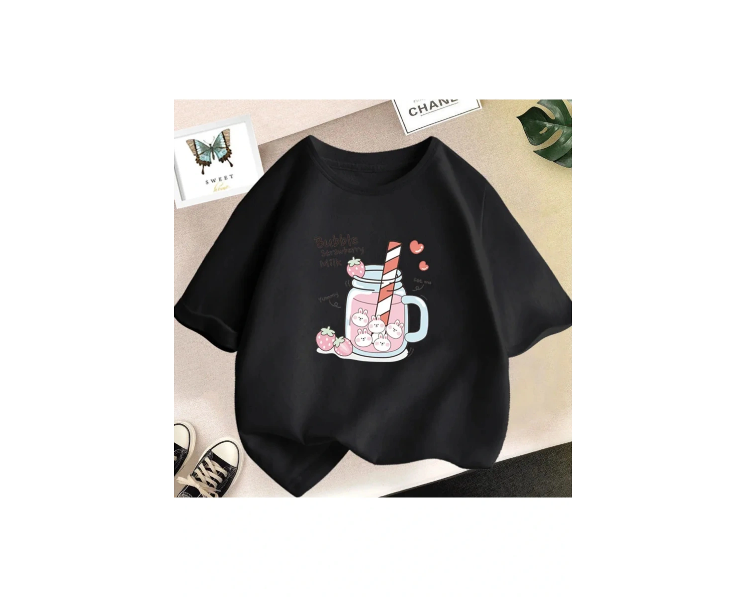 Beyaz Harajuku Japon Kanji Baskı TShirt Yaz Tees Tops Hip Hop str