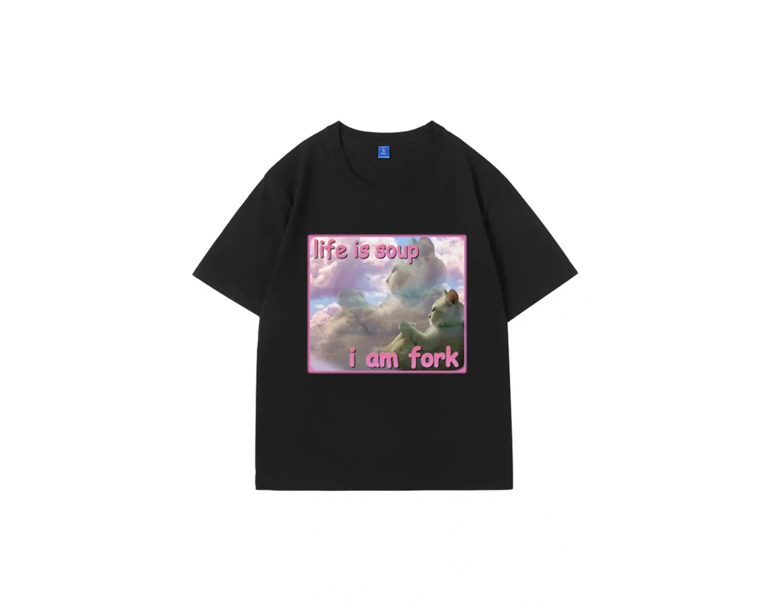 Beyaz Hayat Çorbası L Am Çatal Komik Kedi Meme Giydirin Goofy Ahh Kediler Ret