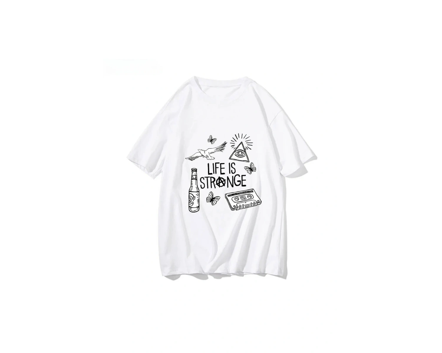 Beyaz Hayat Garip Harajuku Anime Sevimli Manga/komik Tshirt Funko Pop