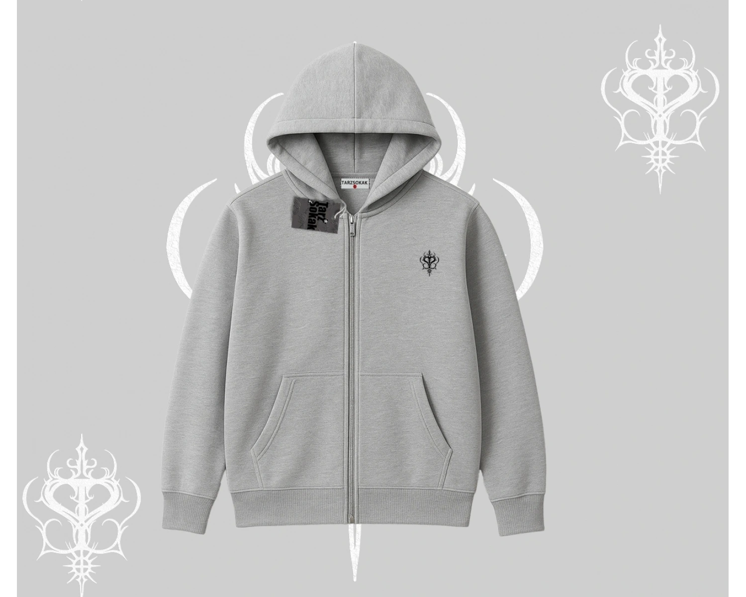 Beyaz Hırka Sweatshirt Özel logolu