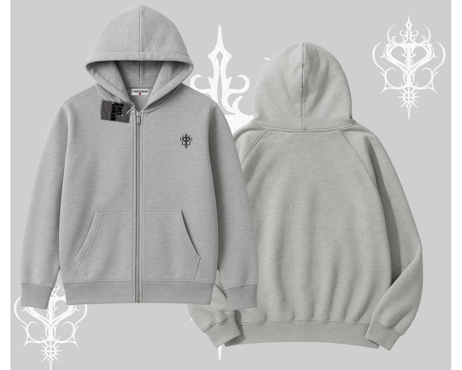 Beyaz Hırka Sweatshirt Özel logolu