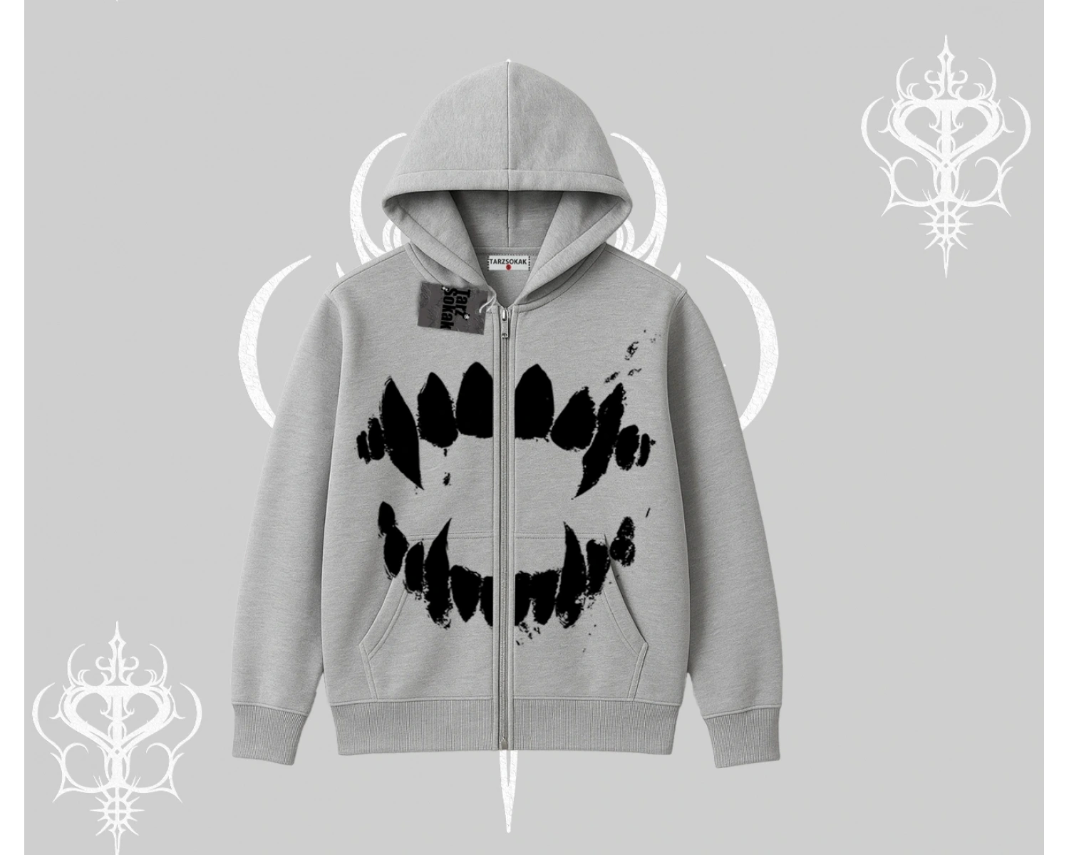 Beyaz Hırka Sweatshirt Vampir Dış