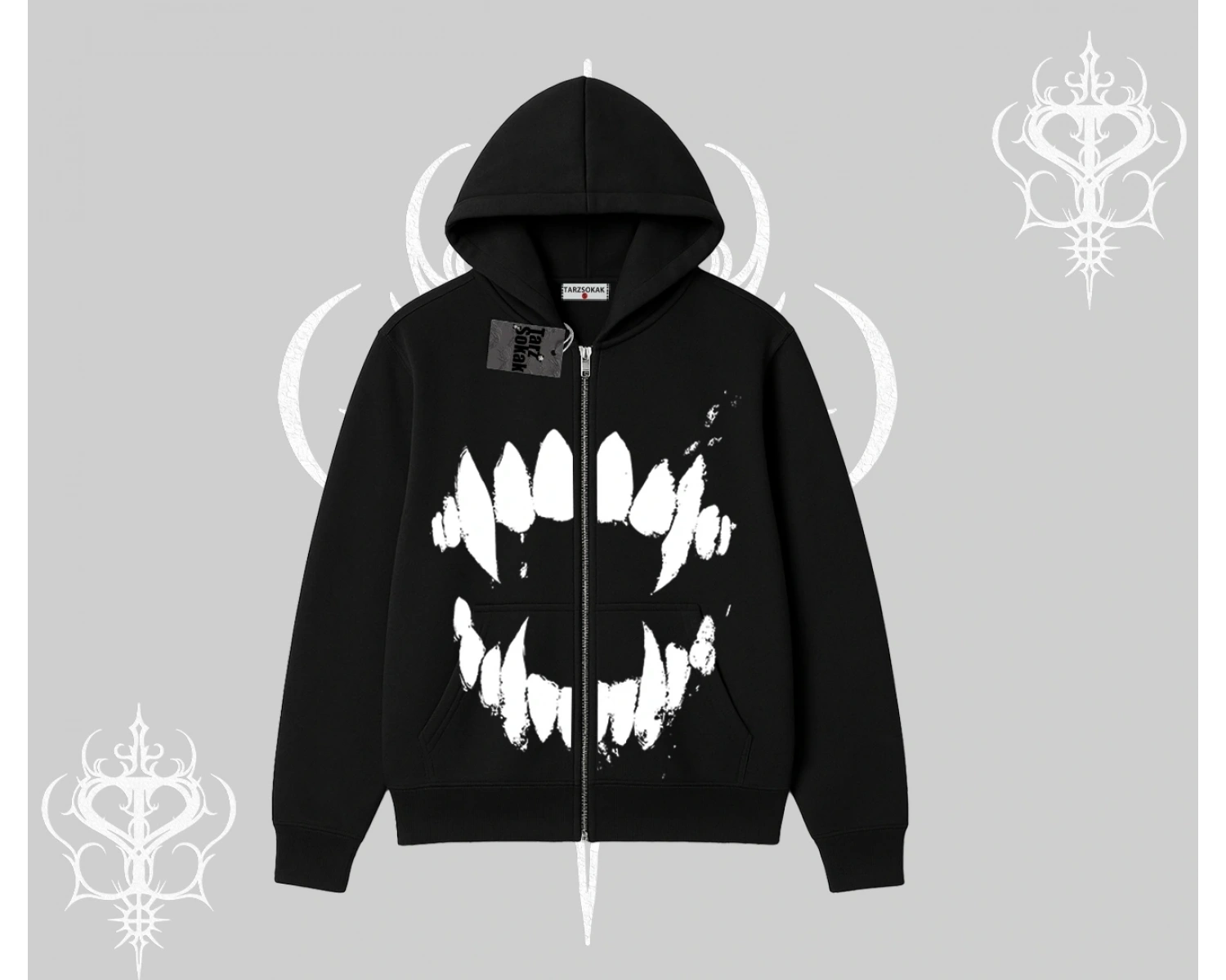 Beyaz Hırka Sweatshirt Vampir Dış