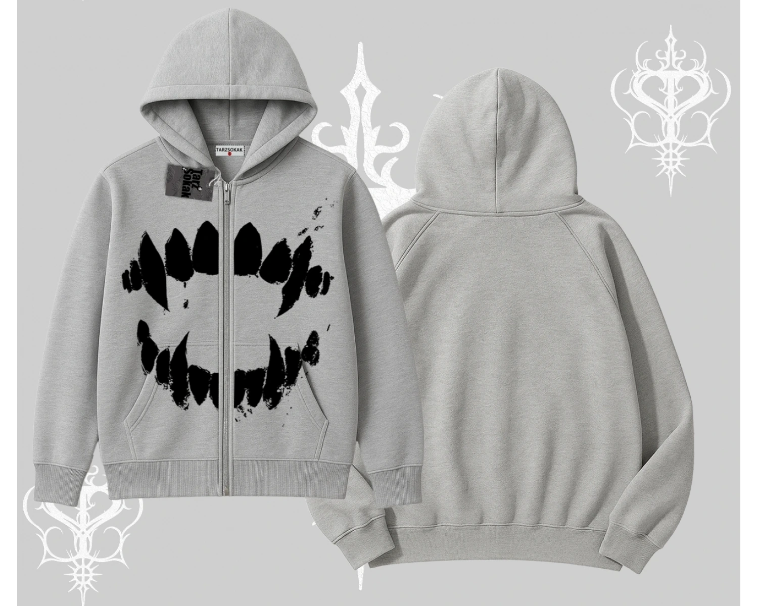 Beyaz Hırka Sweatshirt Vampir Dış