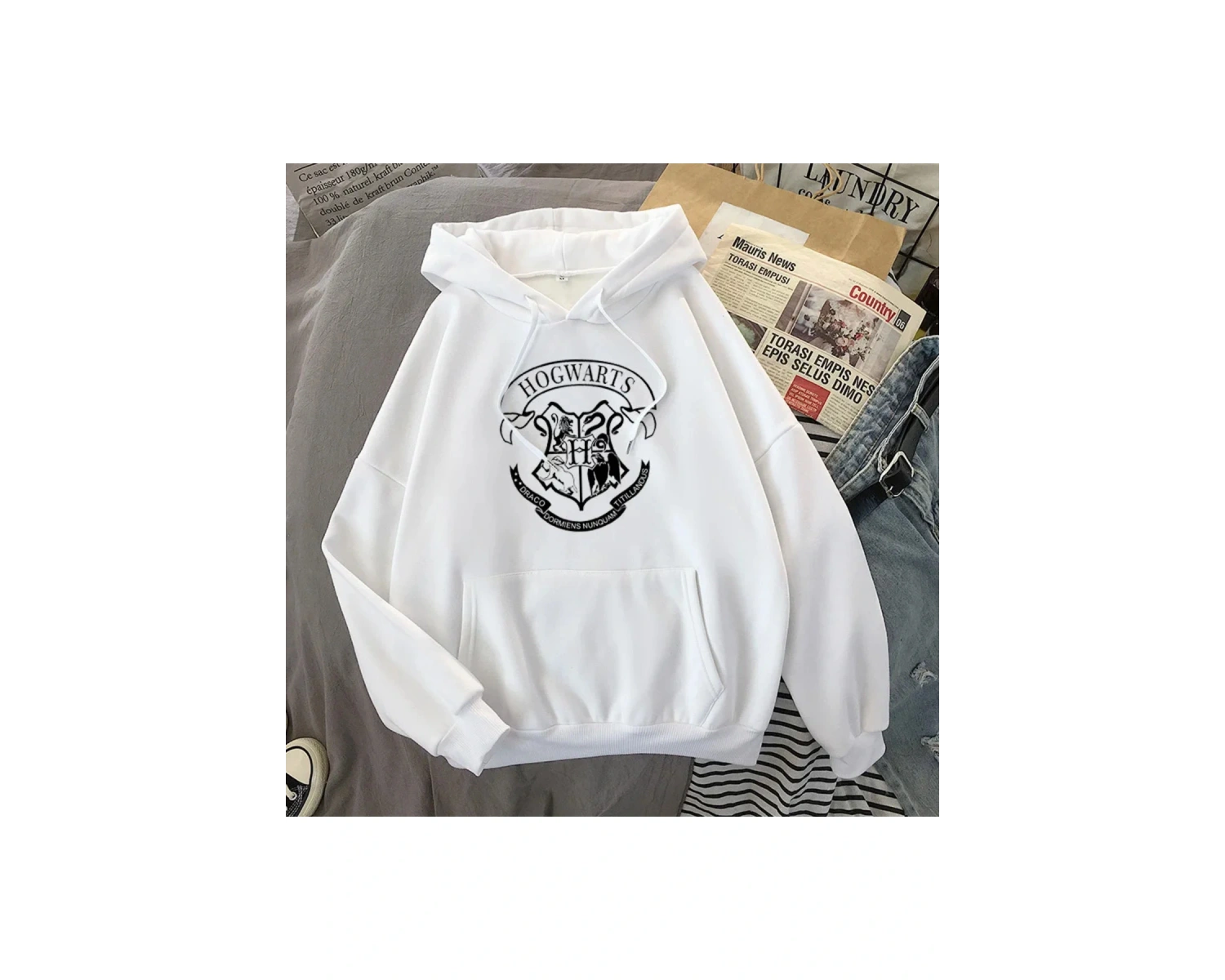 Beyaz Hogwarts Printed Autumn Winter Long