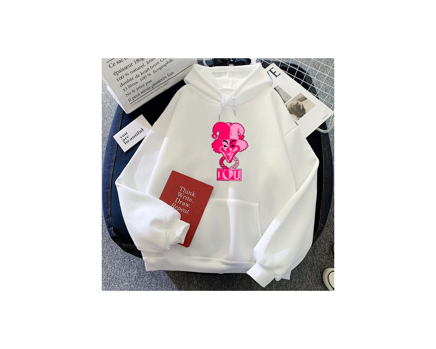 Beyaz Insanee palyaço Posse yeni Fashionrend komik lar Hoodies Unisex Hoody sıcak l