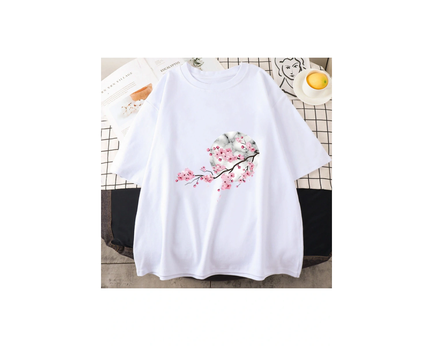 Beyaz Japon Sakura leri Yaz Orijinal Baskı Anime Karikatür İkincil ler ve Kad