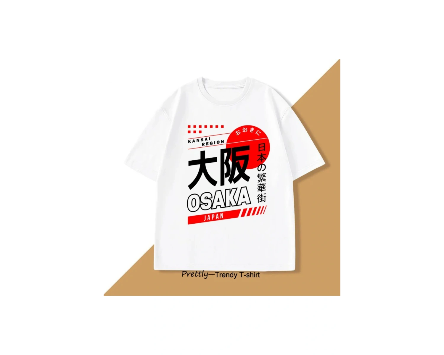 Beyaz Japon Tarzı Osaka Vintage Sokak Grafik Harajuku a