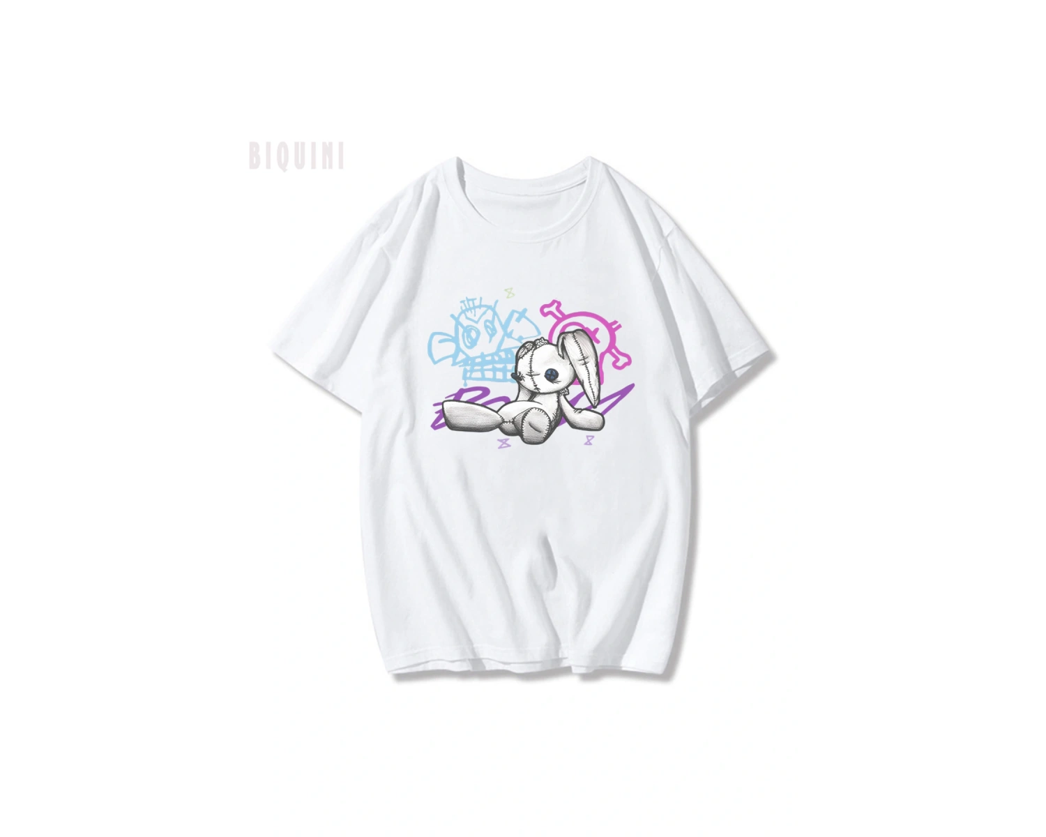 Beyaz Jinx Arcane Maymun Anime Cosplay Tees Unisex Grunge Estetik %