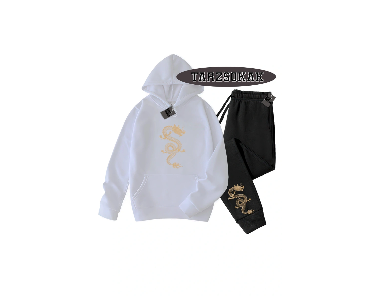 Beyaz Kapşonlu Ejderha Detaylı ikili TAKIM