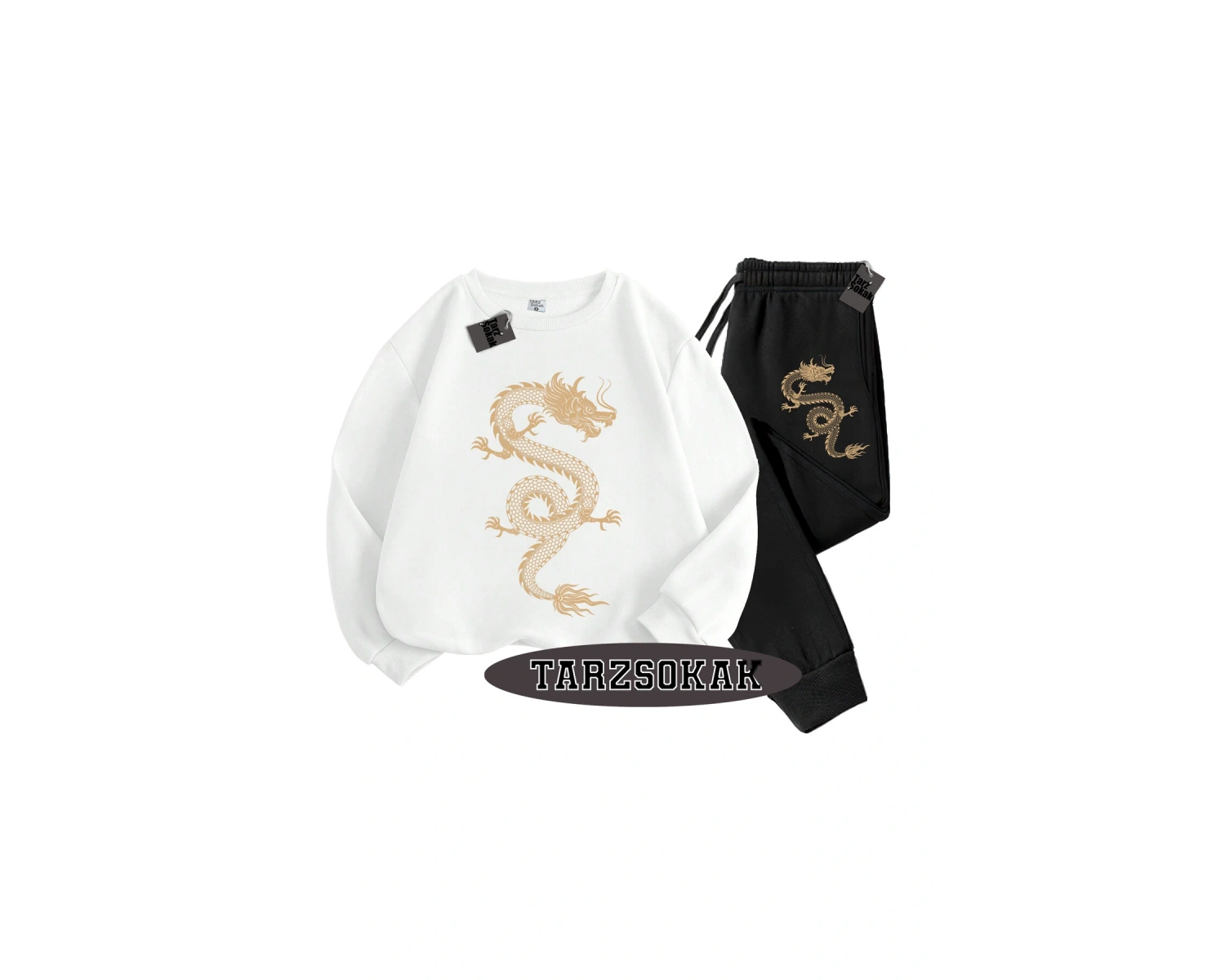 Beyaz Kapşonlu Ejderha Detaylı ikili TAKIM
