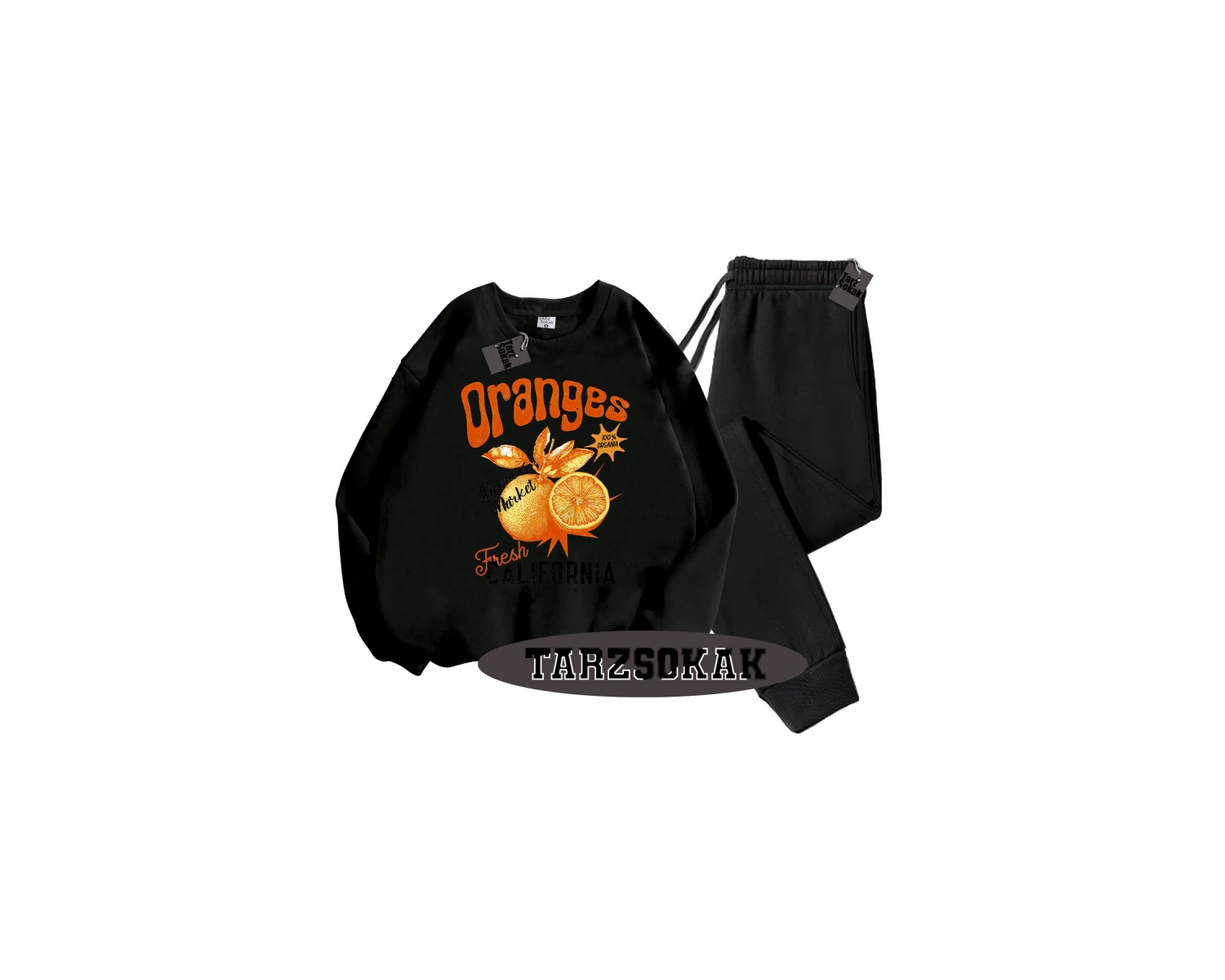 Beyaz Kapşonlu Oranges Detaylı ikili TAKIM