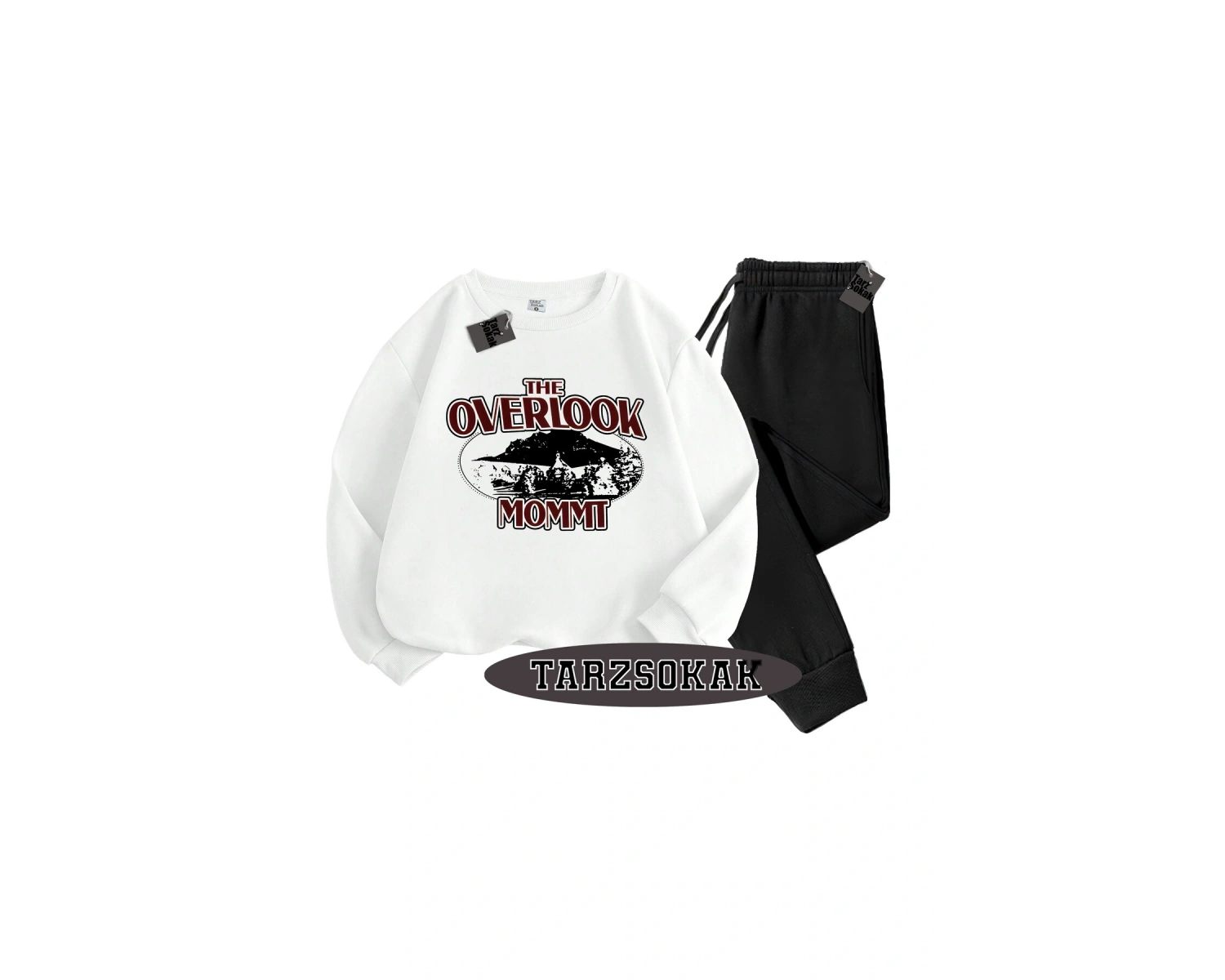 Beyaz Kapşonlu Overlook Detaylı ikili TAKIM