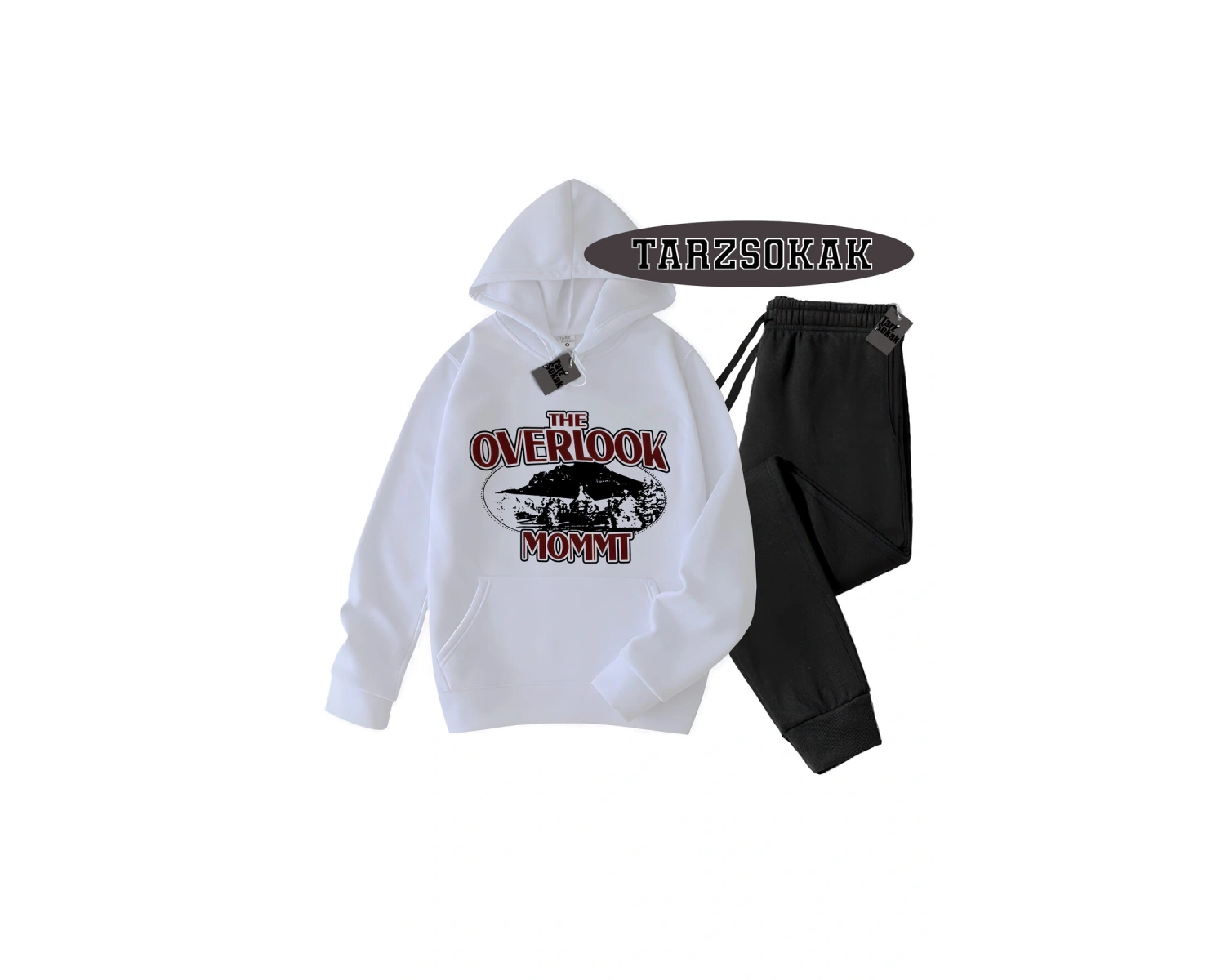 Beyaz Kapşonlu Overlook Detaylı ikili TAKIM