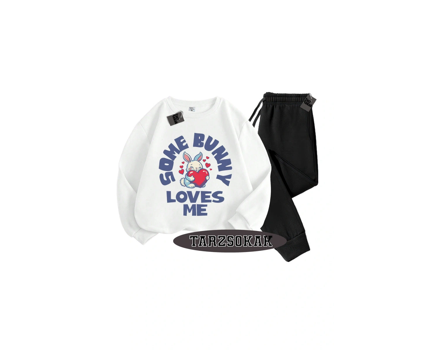 Beyaz Kapşonlu Reason Detaylı ikili TAKIM