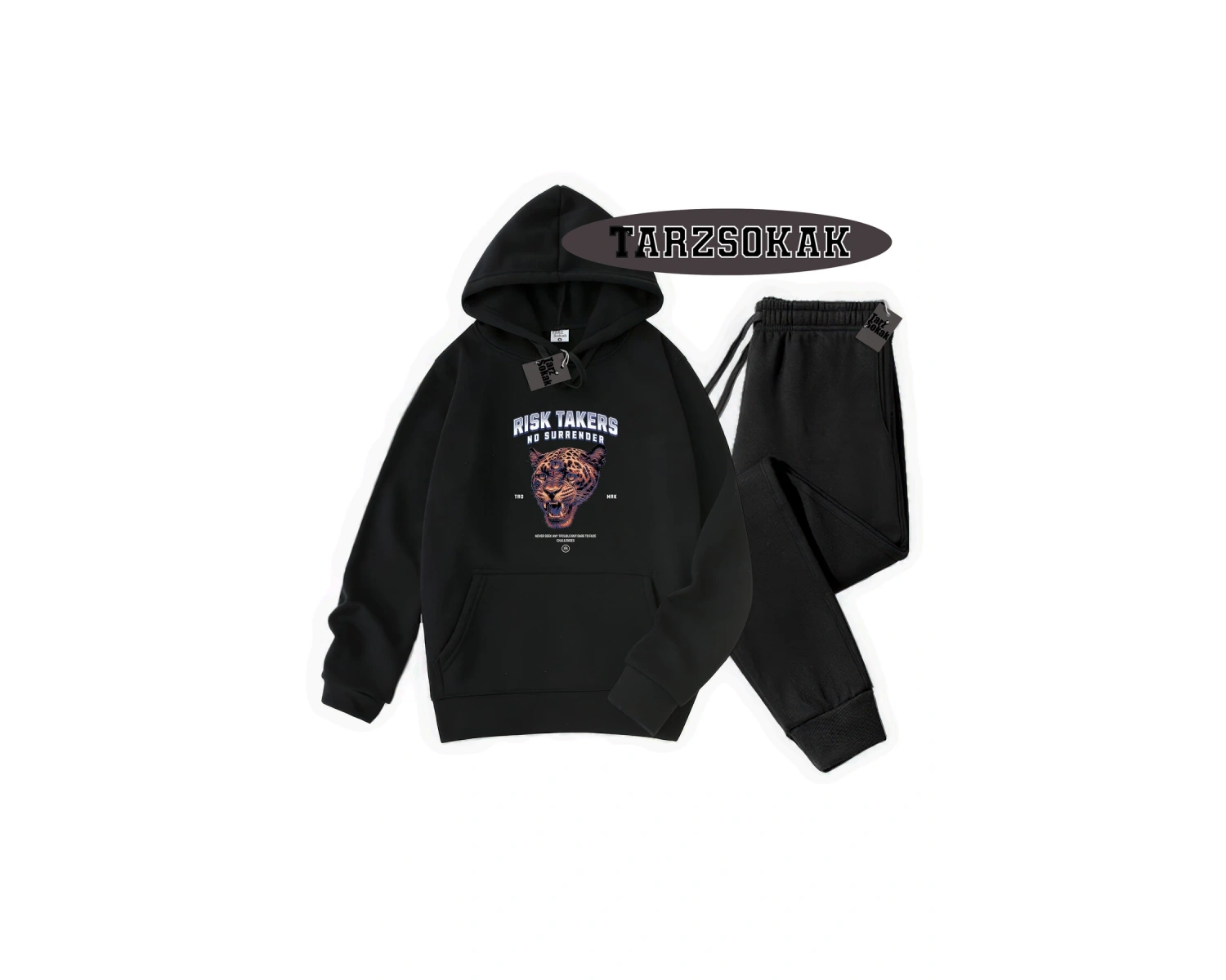 Beyaz Kapşonlu Reason Detaylı ikili TAKIM