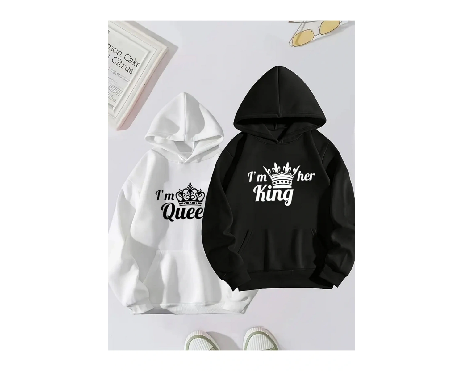 Beyaz Kapşonlu Sweatshirt Çift Sevgili Kombinleri Couple Clothing