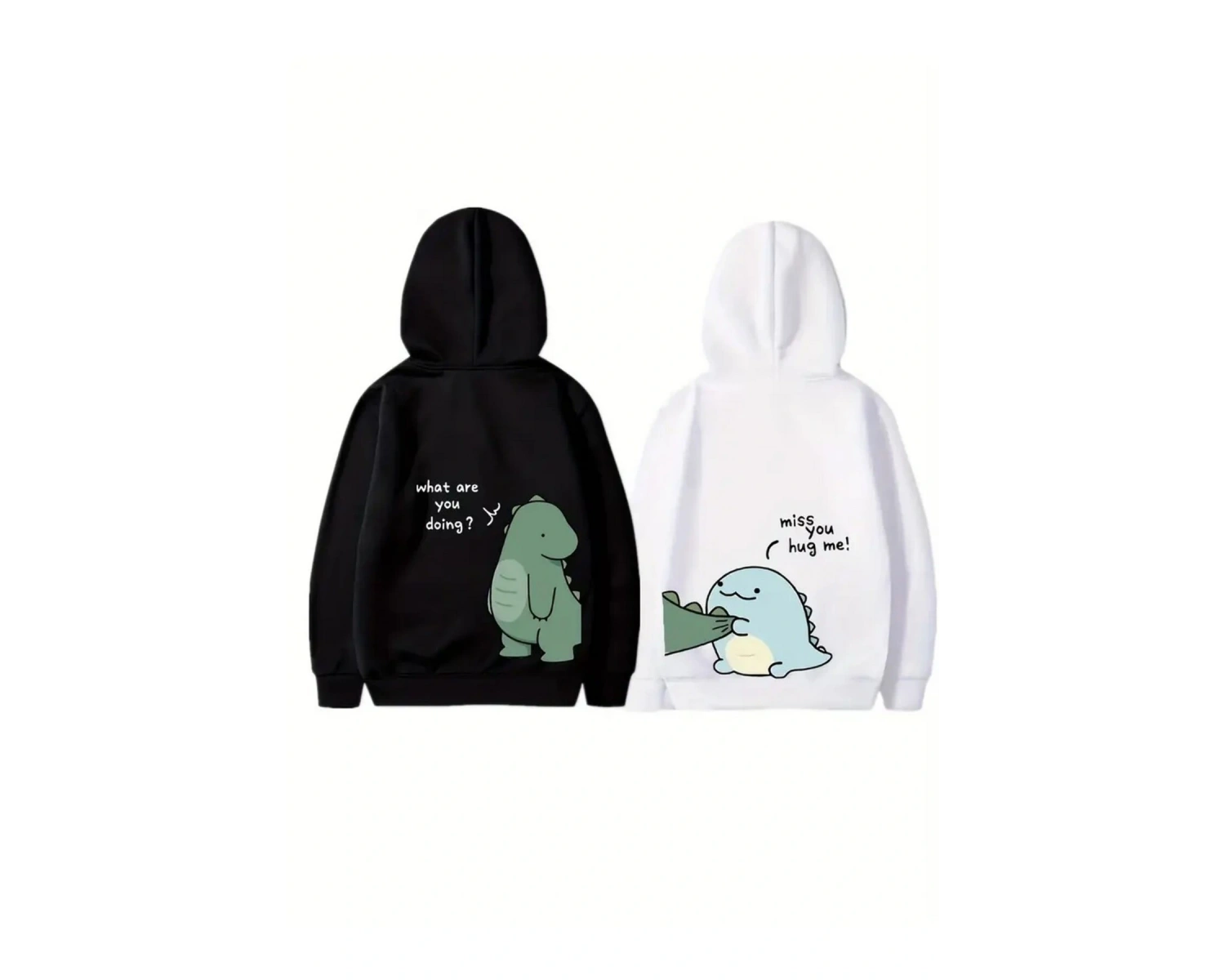 Beyaz Kapşonlu Sweatshirt Çift Sevgili Kombinleri Couple Clothing