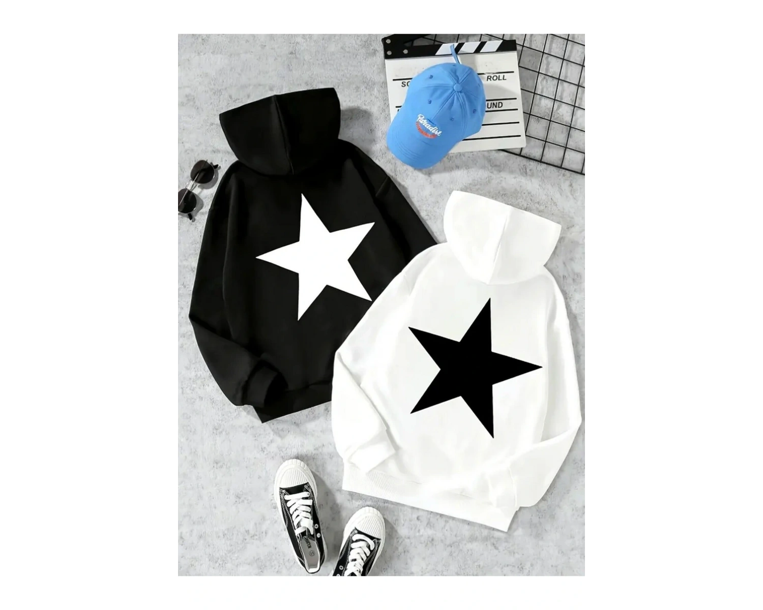 Beyaz Kapşonlu Sweatshirt Çift Sevgili Kombinleri Couple Clothing