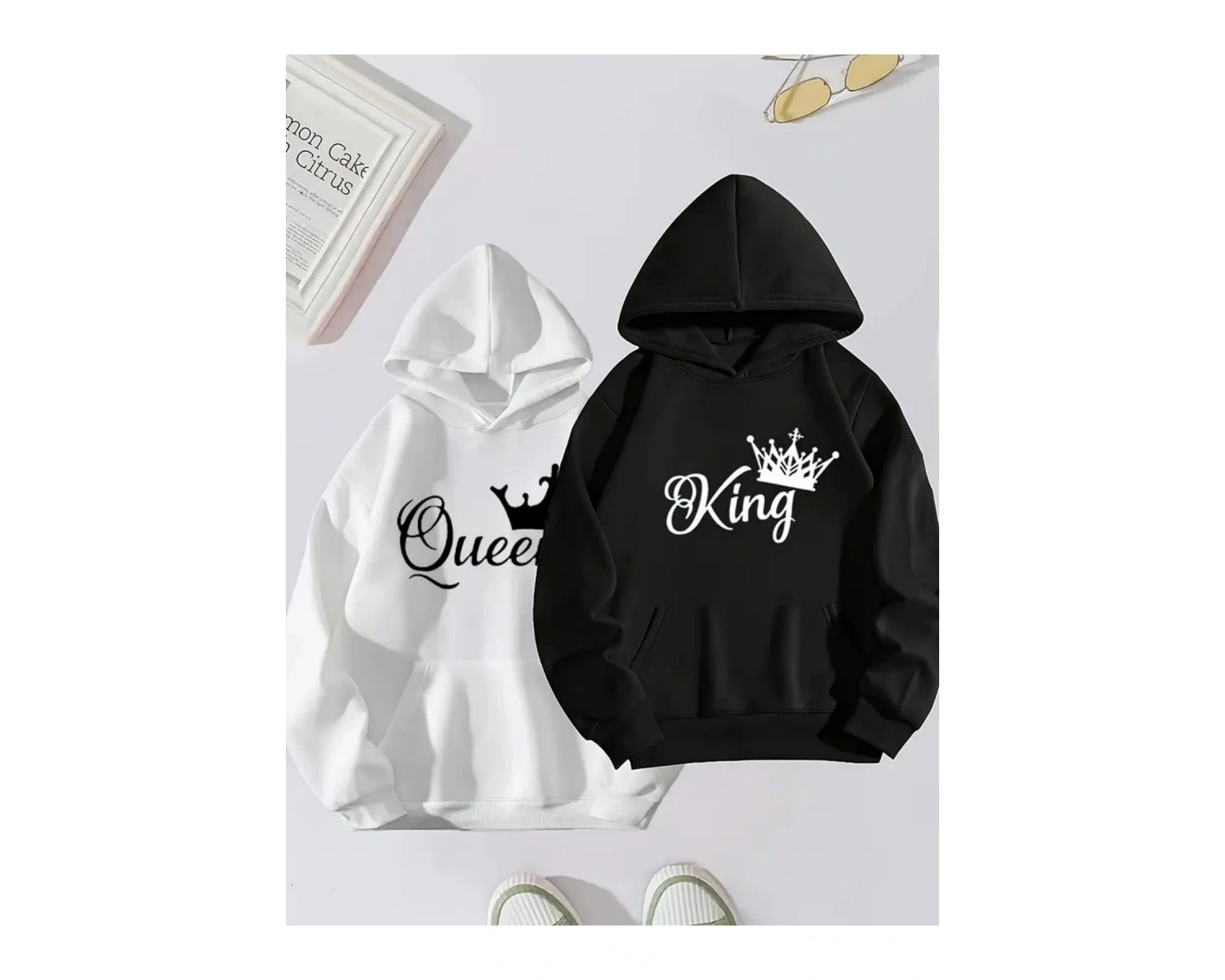 Beyaz Kapşonlu Sweatshirt Çift Sevgili Kombinleri Couple Clothing