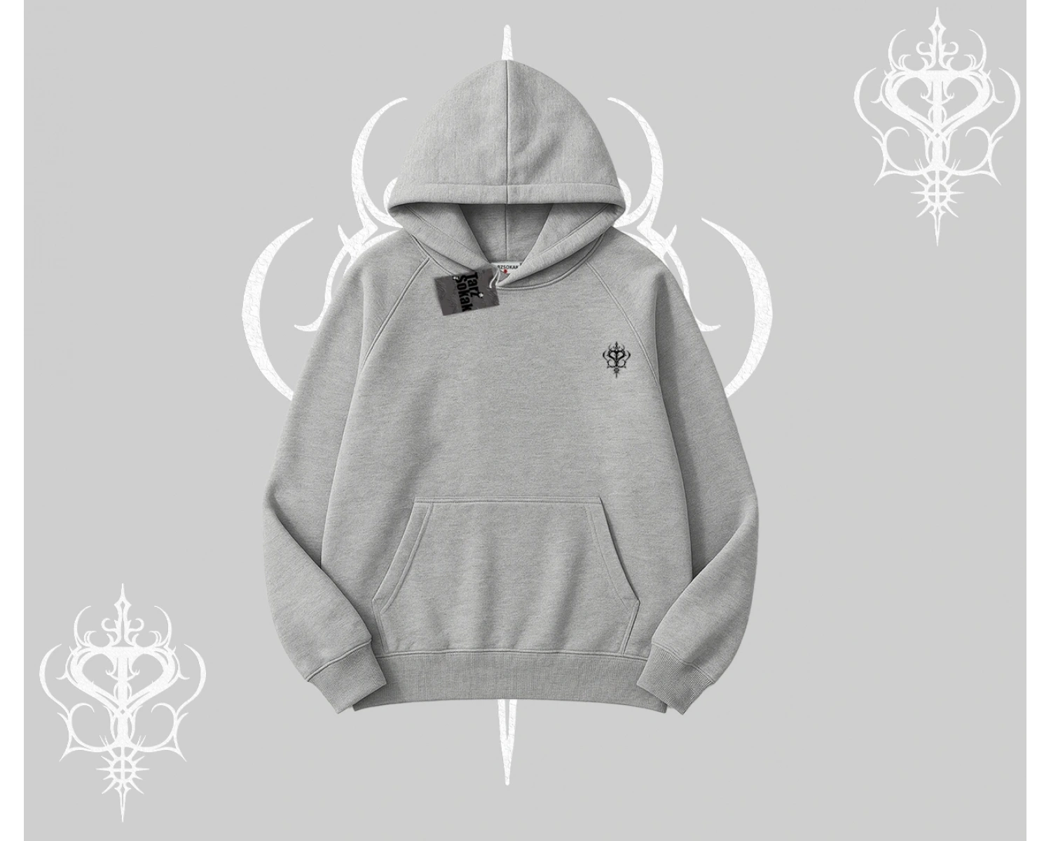 Beyaz Kapşonlu Sweatshirt Özel logolu