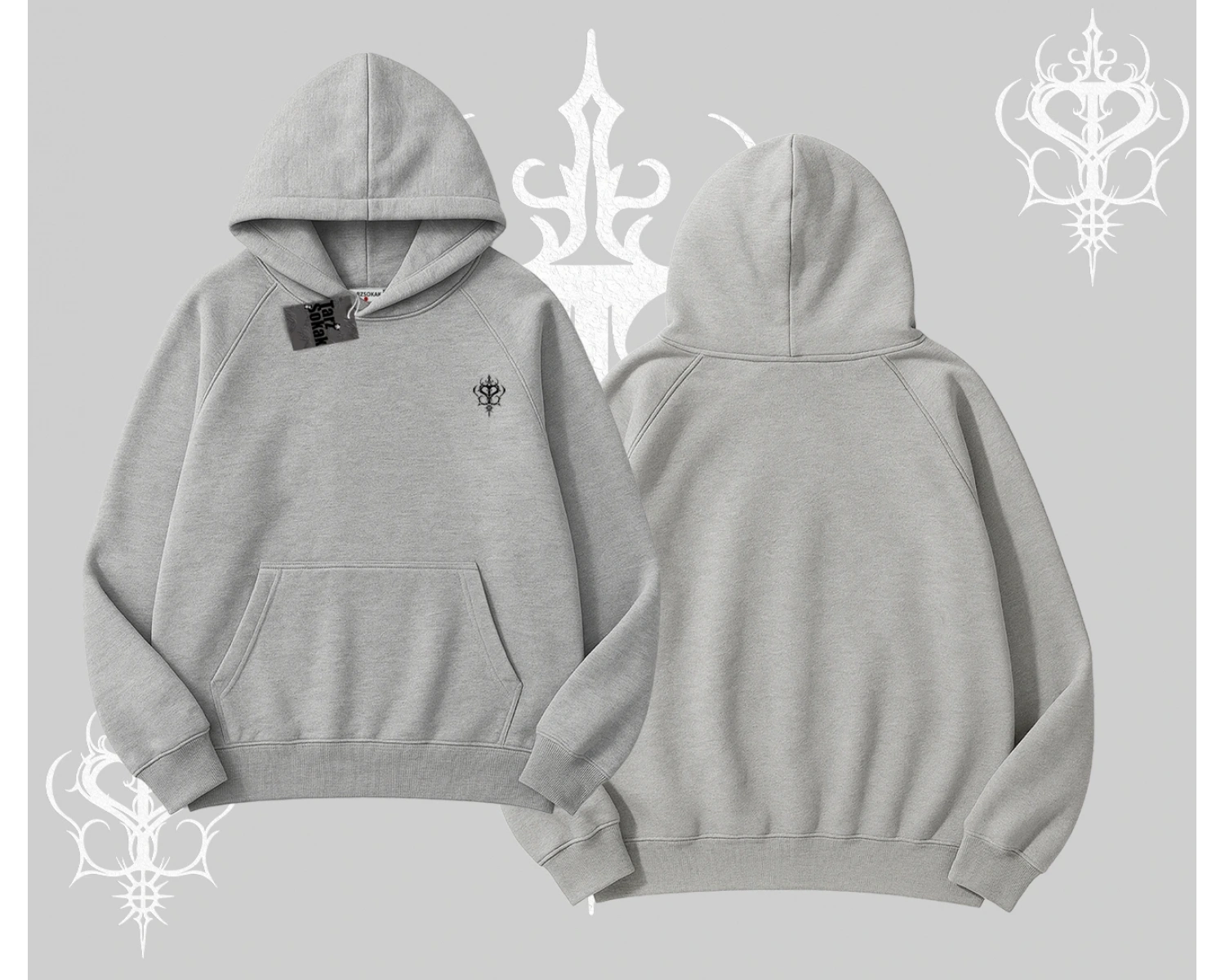 Beyaz Kapşonlu Sweatshirt Özel logolu