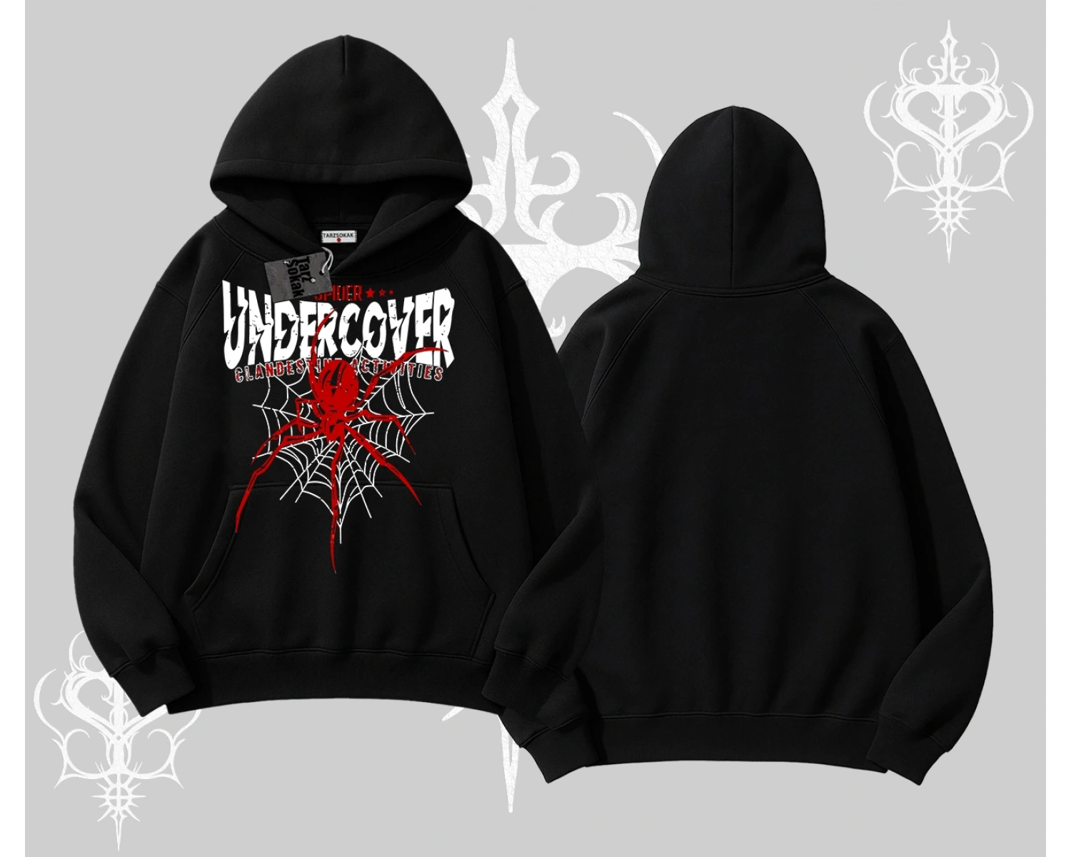 Beyaz Kapşonlu Sweatshirt Spider Undercover