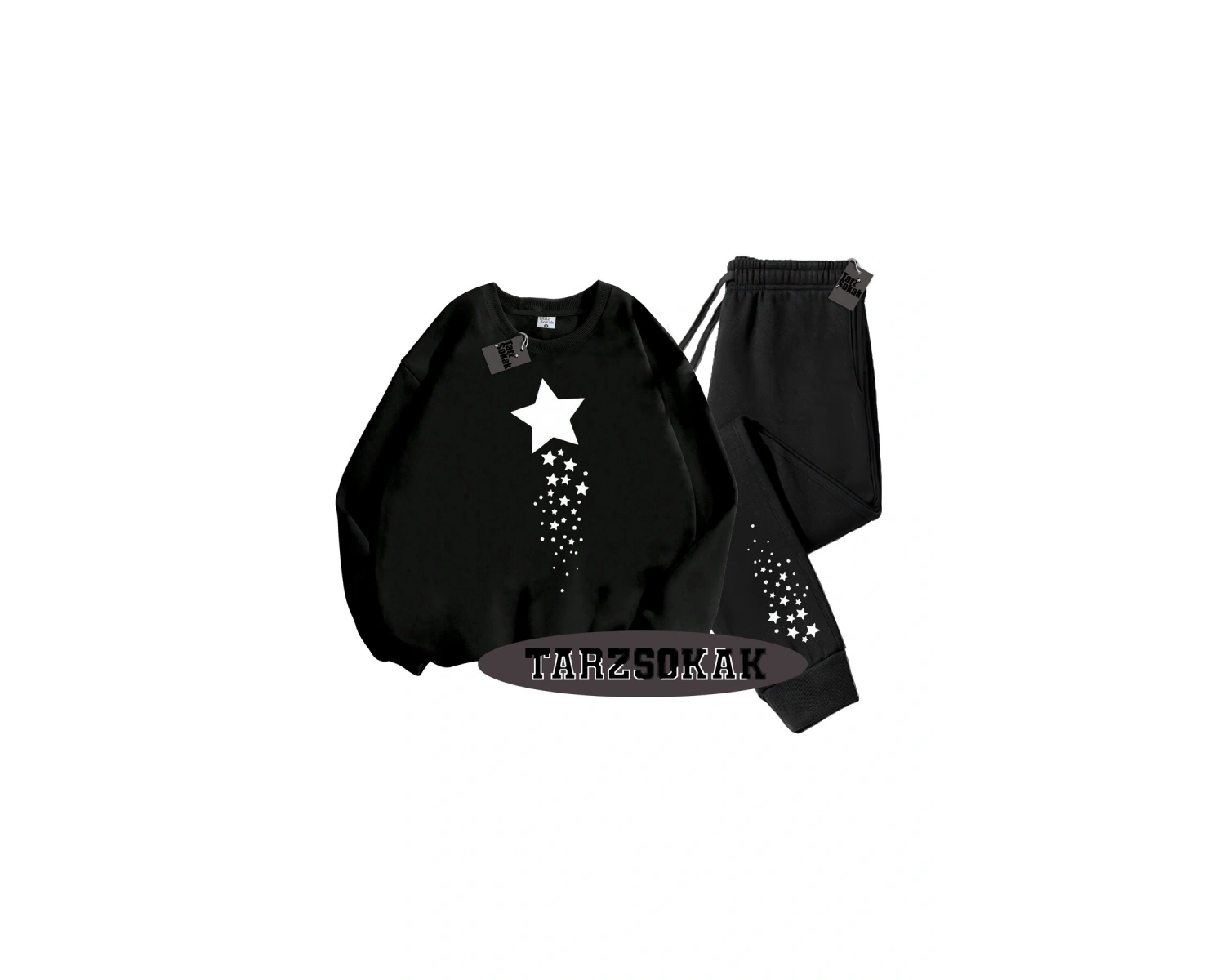 Beyaz Kapşonlu Yıldız Detaylı ikili TAKIM