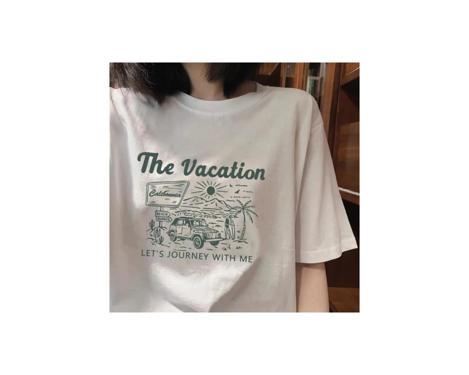 Beyaz Karikatür Grafikli Rugrats Karakterleri Baskı Günlük Bisiklet Yaka Polyester Karışımı S