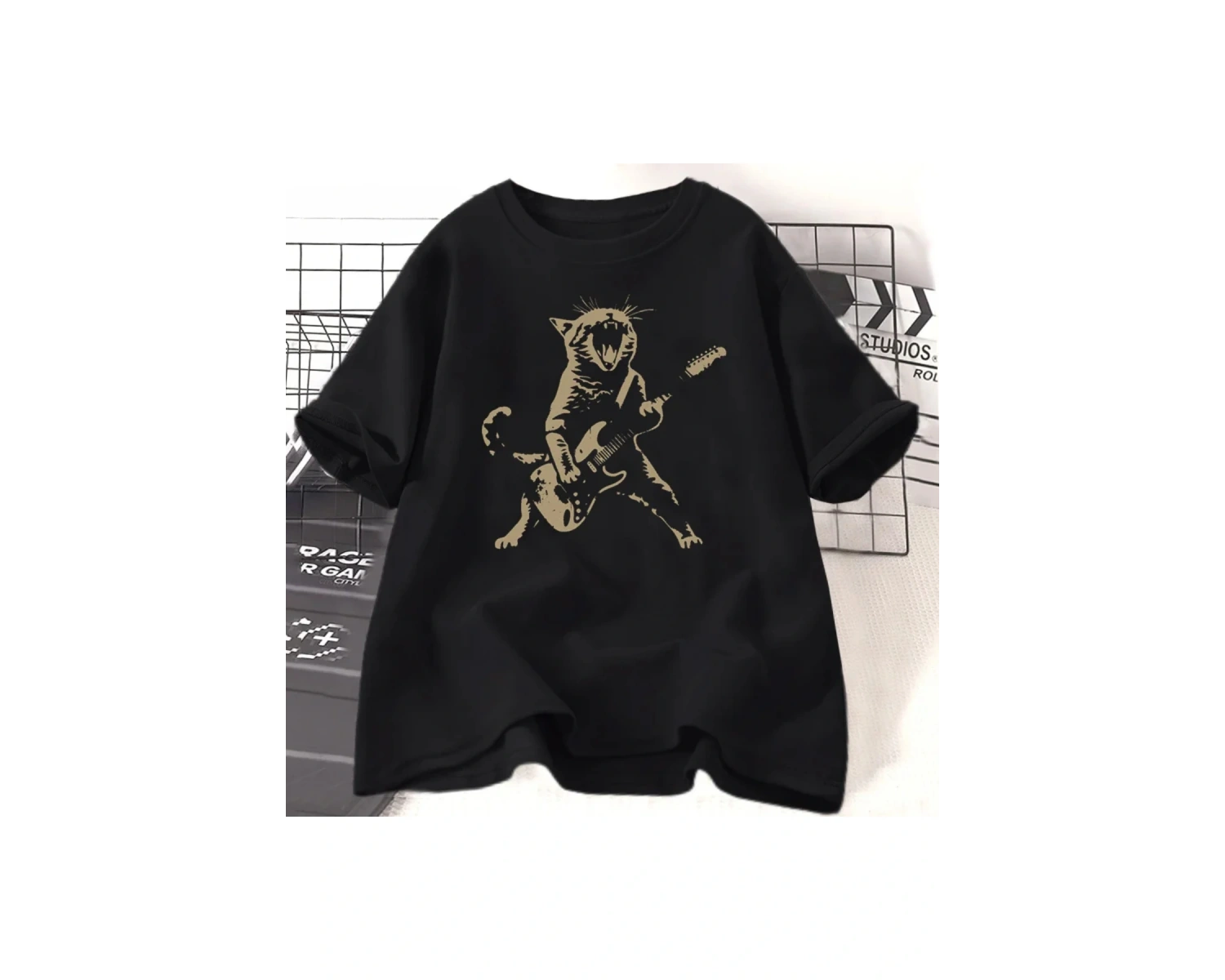 Beyaz Karikatür Hayvan Baskı Yaz Gevşek O-Boyun Tees Tüm