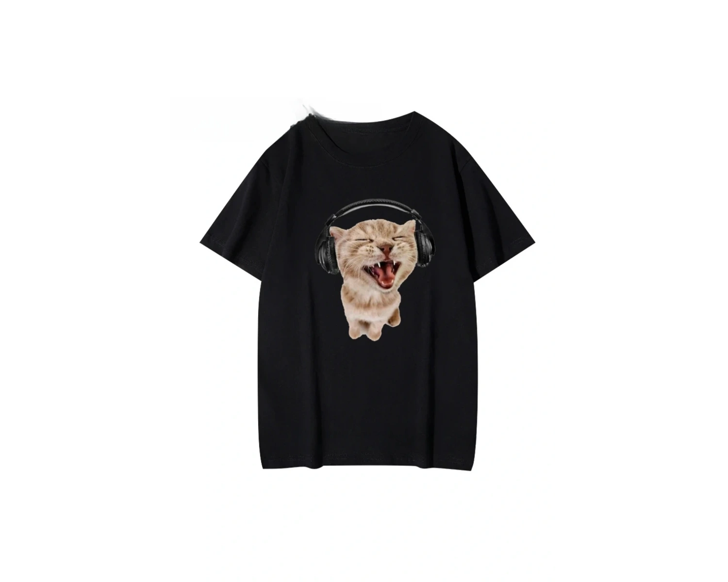 Beyaz Kawaii Yavru Kulaklıklar Baskı Tkırmızılar Tee