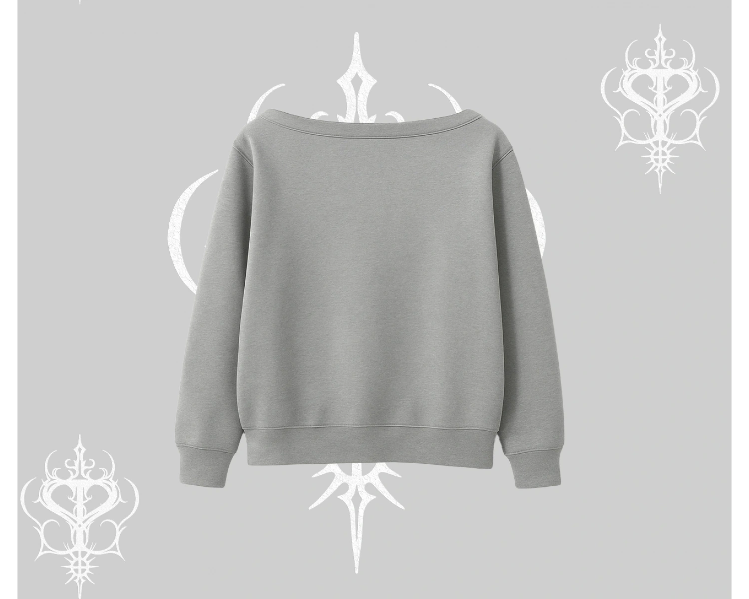 Beyaz Kayık Yaka Sweatshirt Autumn Spider
