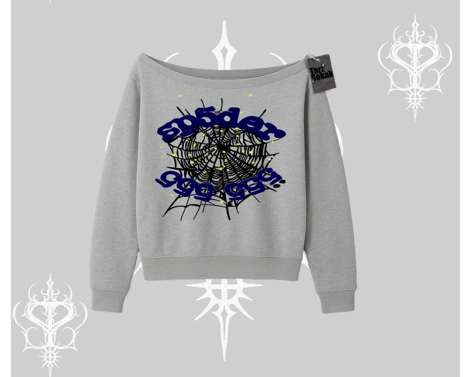 Beyaz Kayık Yaka Sweatshirt Sp55der