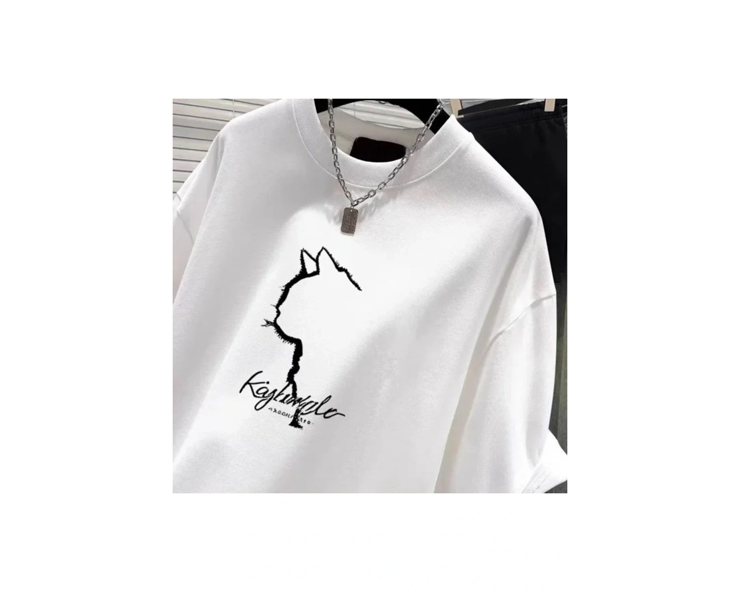 Beyaz Kedi Baskılı Yaz En Tees Yaratıcı an Teme