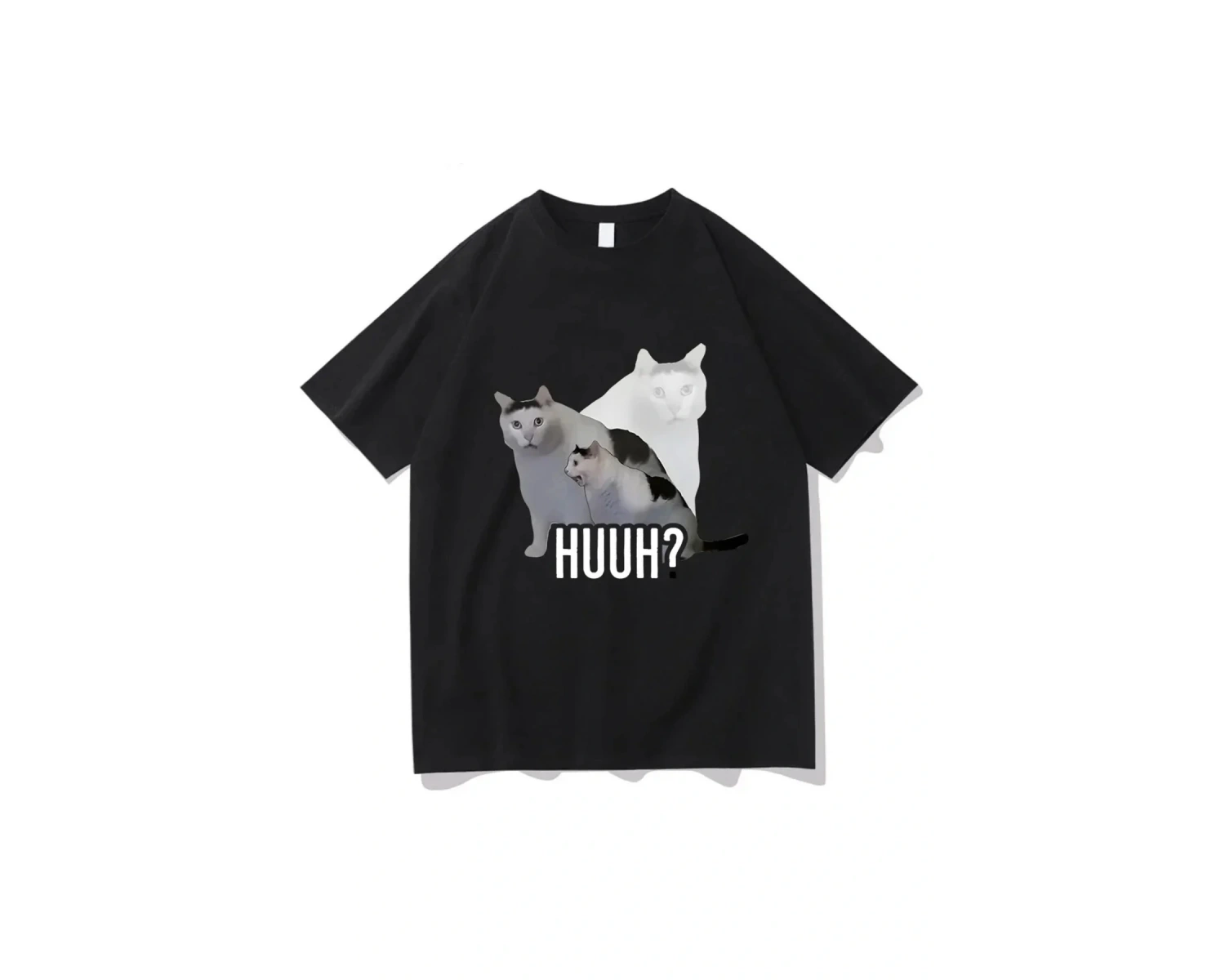 Beyaz Kedi Meme Baskı Karikatür Grafik Baskı Yaz Tees Tops Harajuku