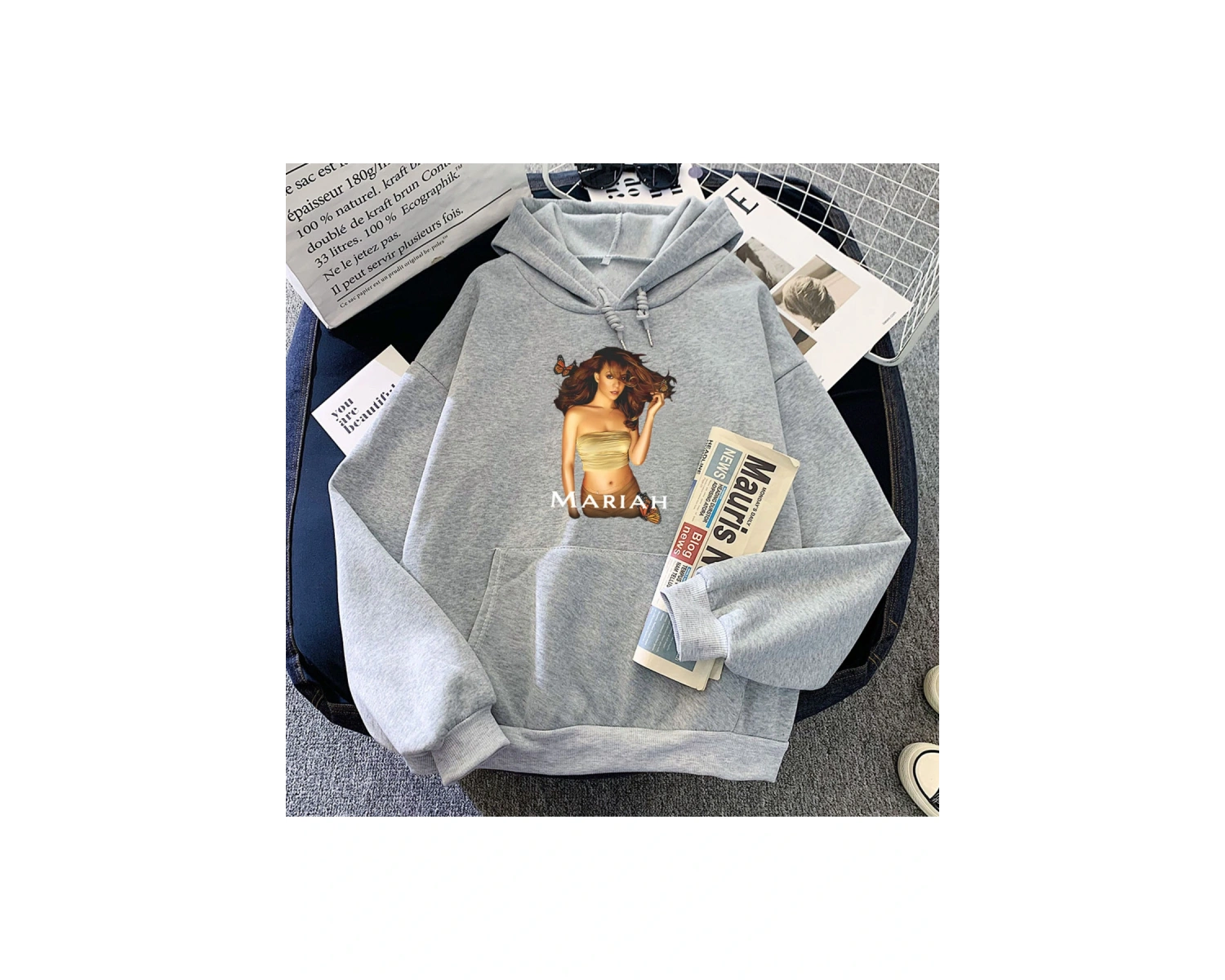 Beyaz kıyafetleri kıcı Mariah Carey Ropa De Mujer Sudaderas Rahat Modaka