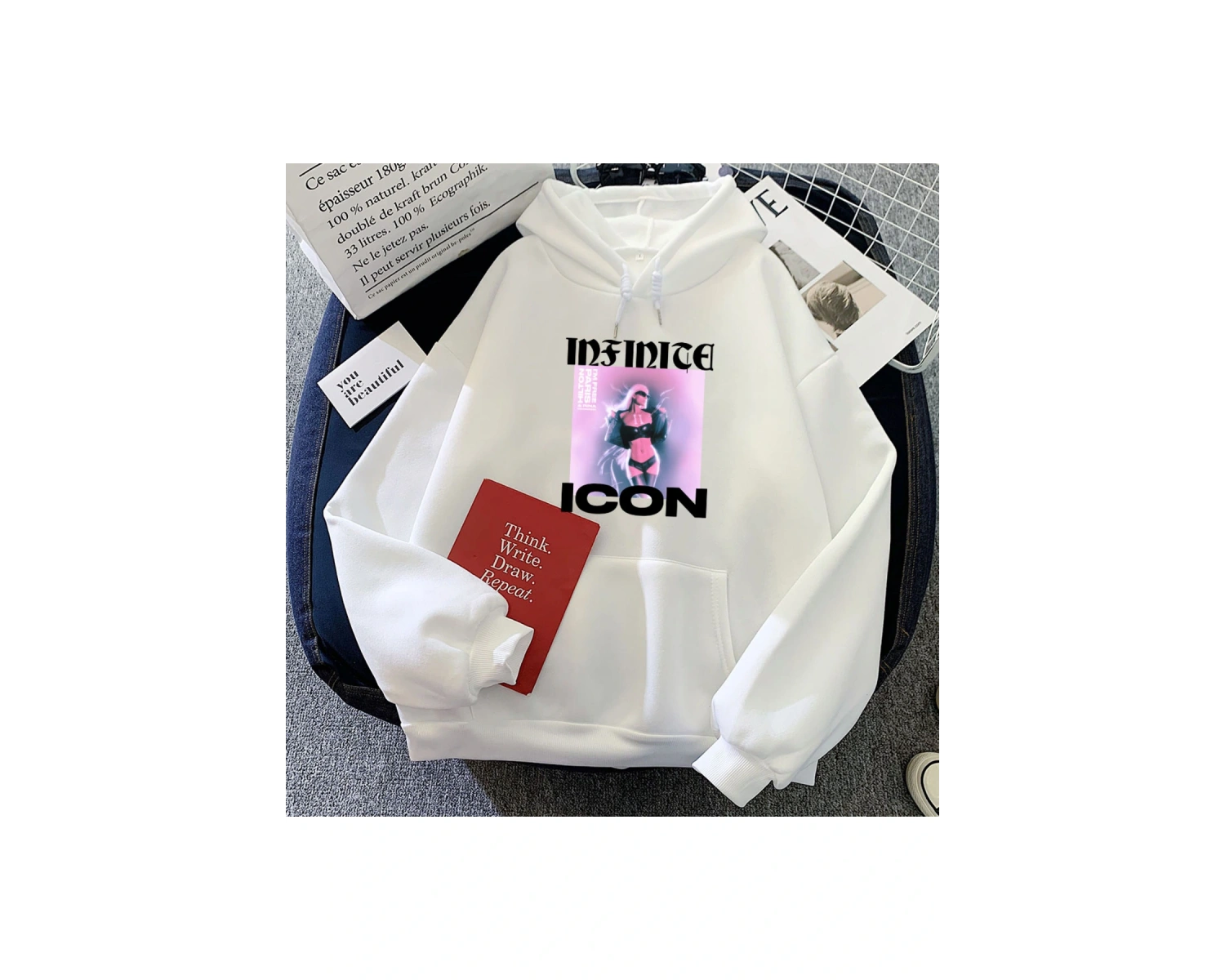 Beyaz kıyafetleri sonsuz simge Paris-Hilton Hoodies Ropa Mujer Sudaderasrahattr