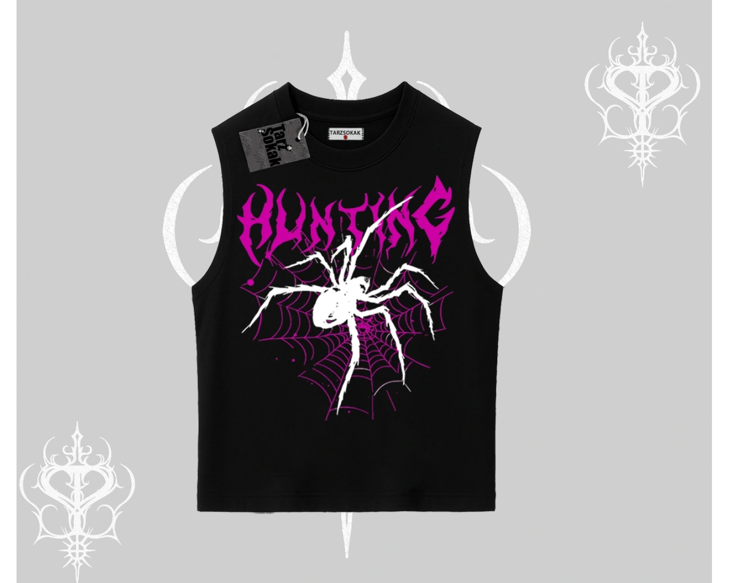 Beyaz Kolsuz Tişört Autumn Spider