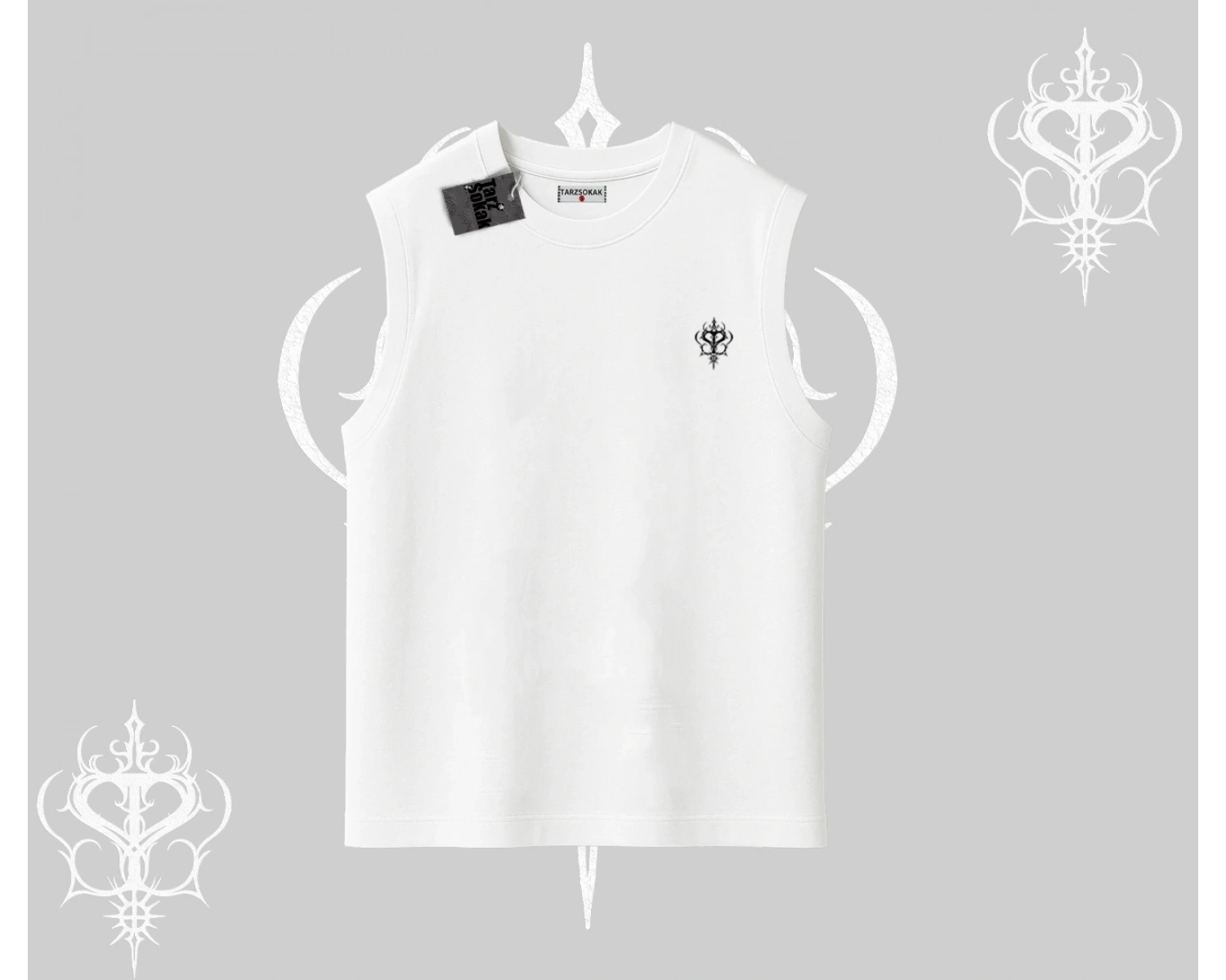 Beyaz Kolsuz Tişört Özel logolu