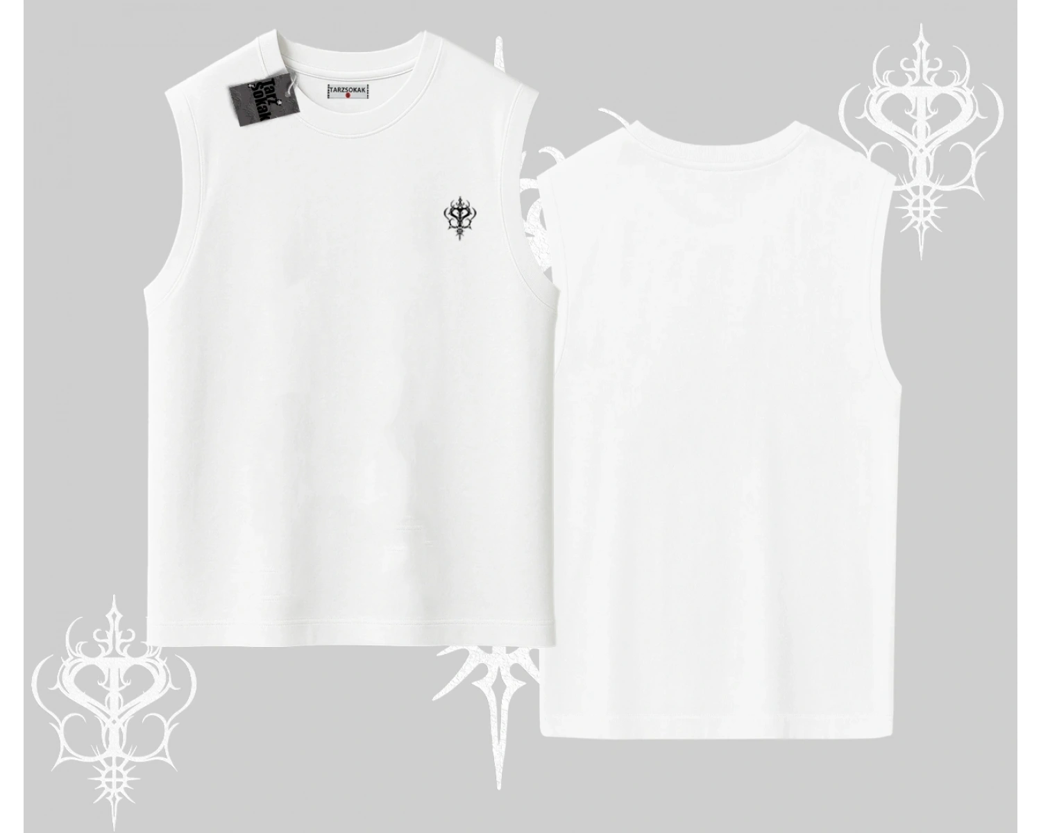 Beyaz Kolsuz Tişört Özel logolu