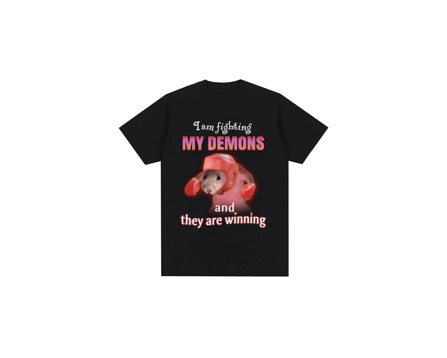 Beyaz Komik Ben Şeytanlarımı Mücadele Ediyorum ve Kazanan Sıçan Meme Yaratıcı T