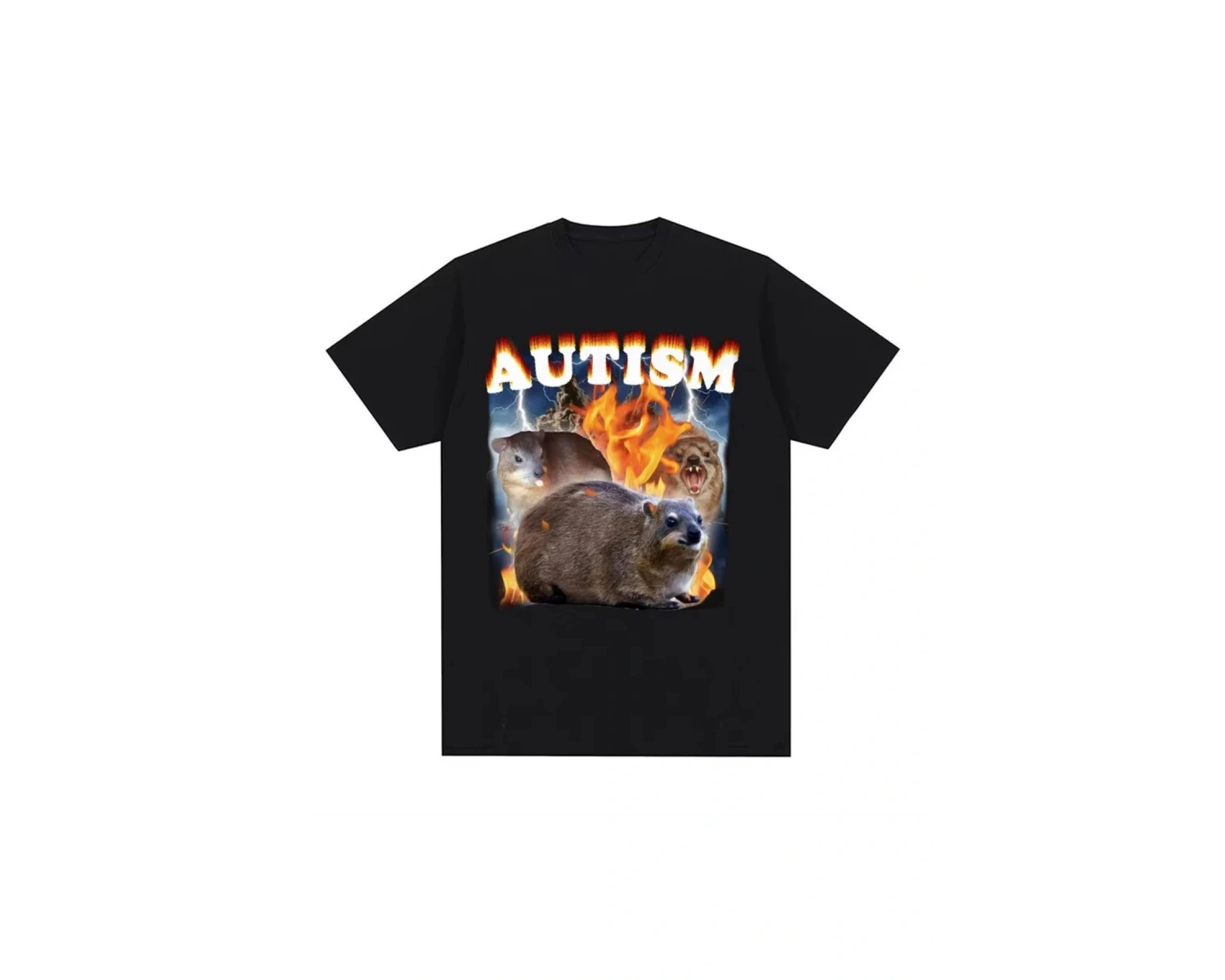 Beyaz Komik Hyrax Meme Tee Harajuku Vintage Yaz s